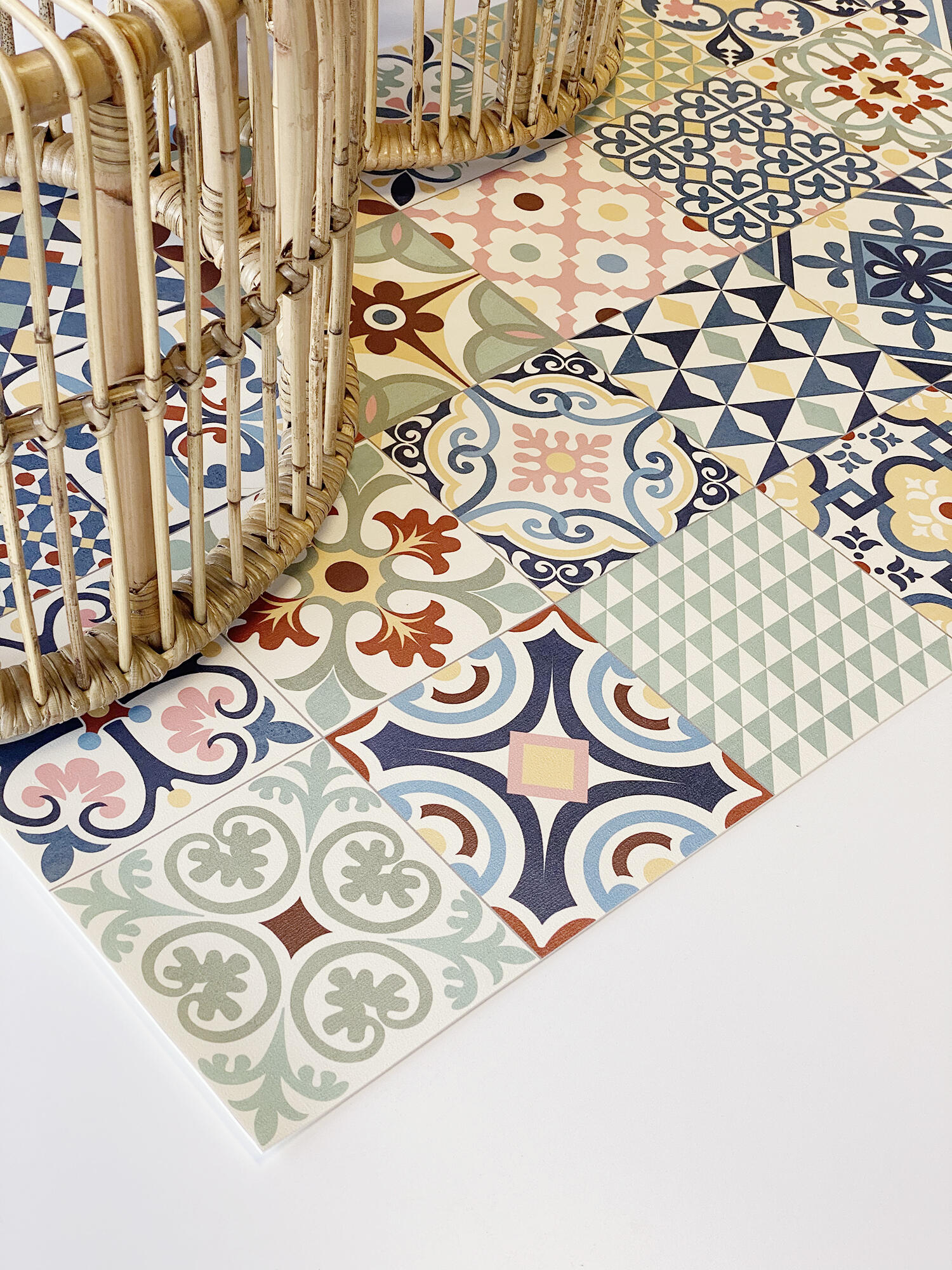 Alfombra pie de cama exterior/interior pvc Heritage Mix 48x110cm tejido plano base antideslizante multicolor - 7