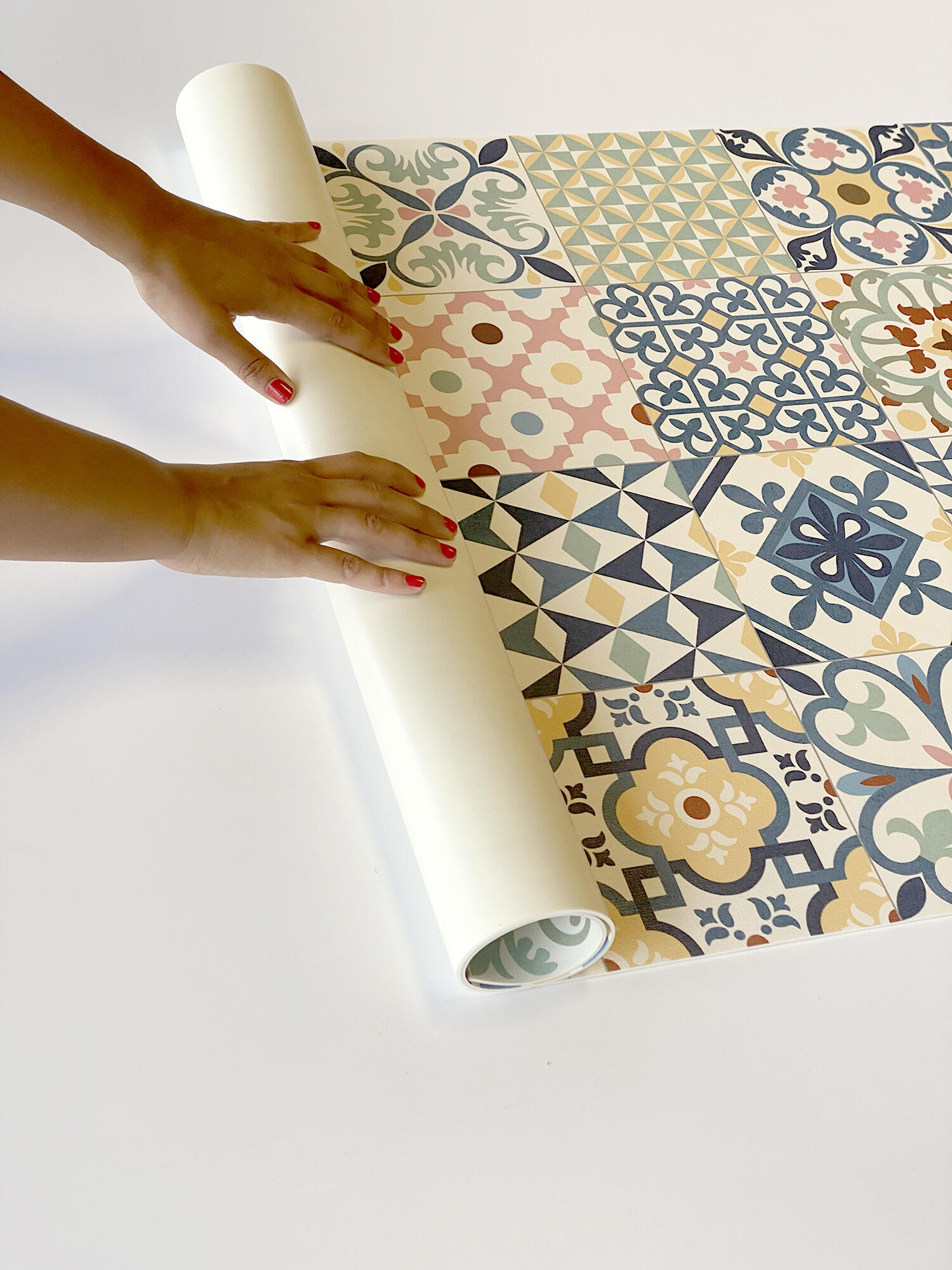Alfombra pie de cama exterior/interior pvc Heritage Mix 48x75cm tejido plano base antideslizante multicolor - 7