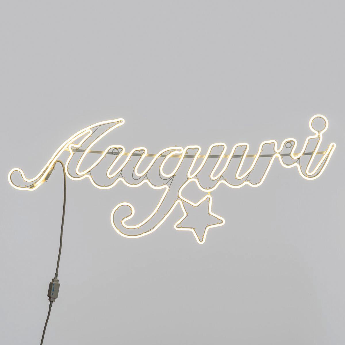 Scritta luminosa Auguri 840 lampadine led bianco caldo L 2 m x H 45 cm - 4