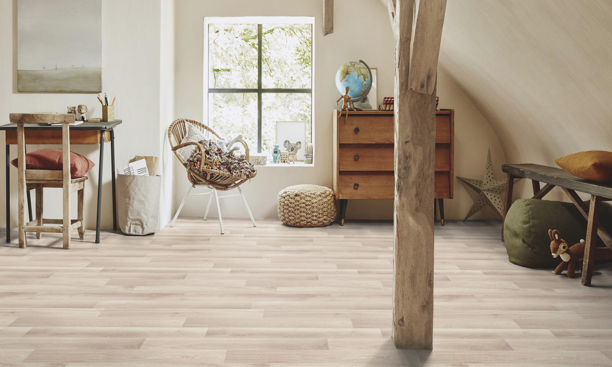 Suelo vinílico rollo Oak Madera Blanca 2m ancho Pedido mínimo 6m2 - 3