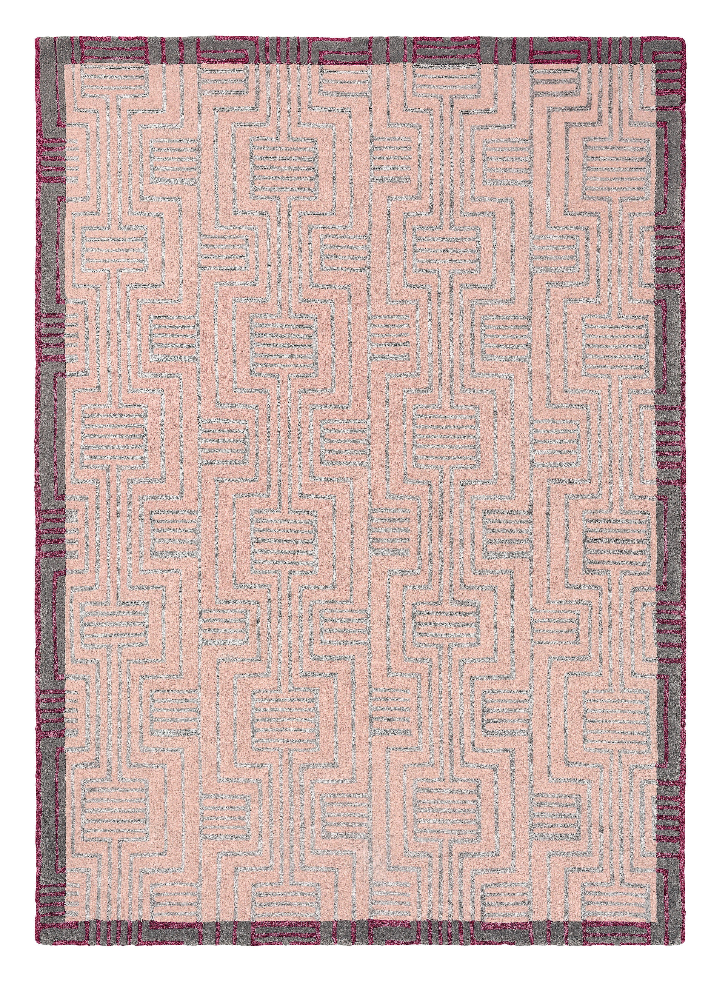 Alfombra lana y viscosa ted barker kinmo-rosa 170x240cm