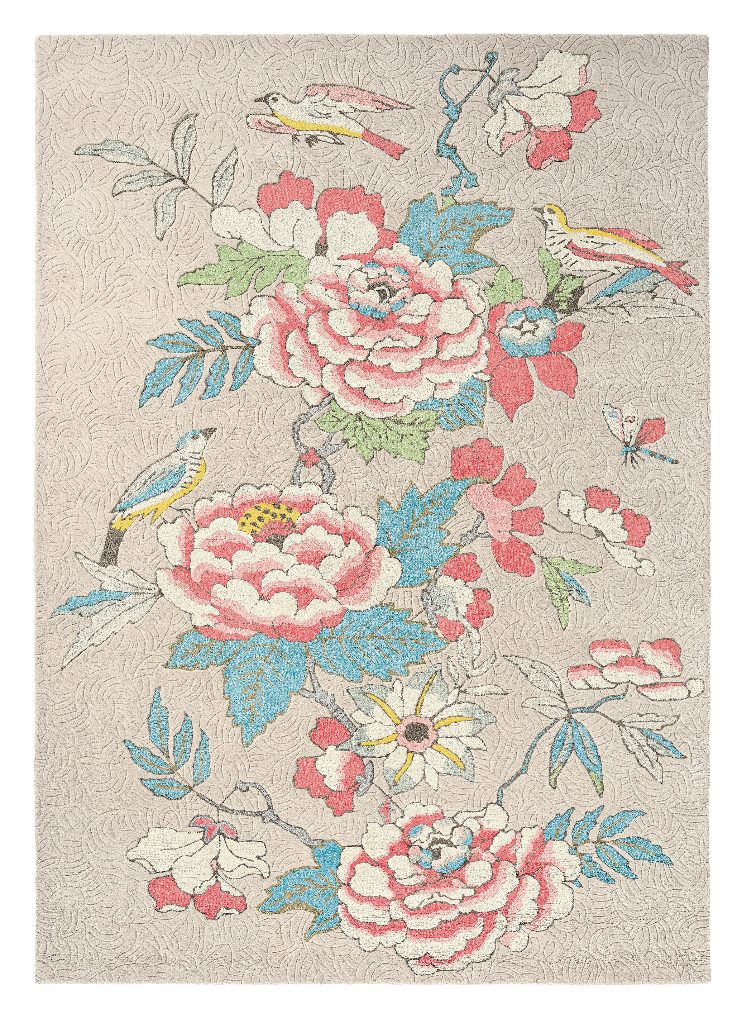 Alfombra lana y viscosa wedgewood paeonia-coral 170x240cm