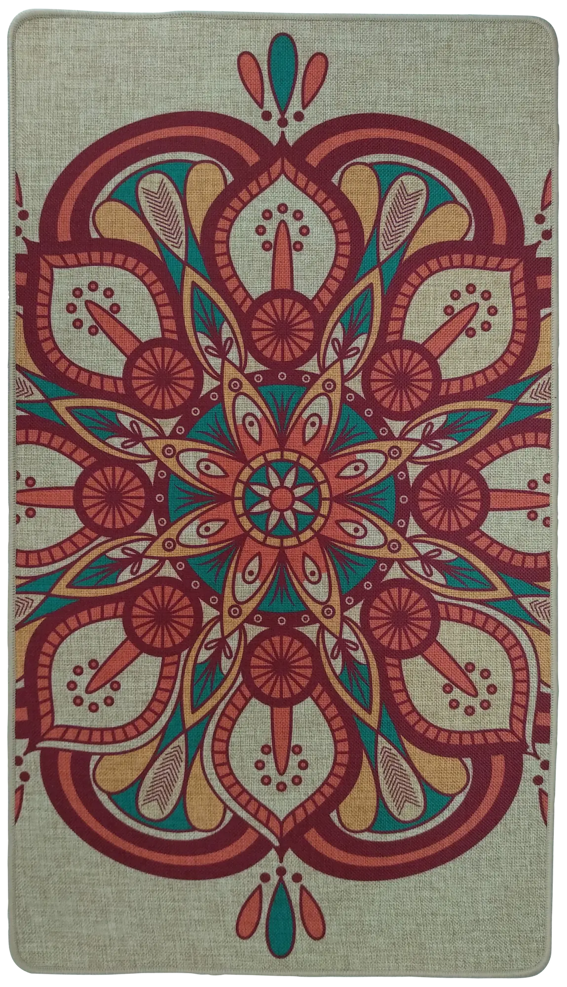 Alfombra poliéster, caucho natural novofloor mandala 01 multicolor 40x70cm