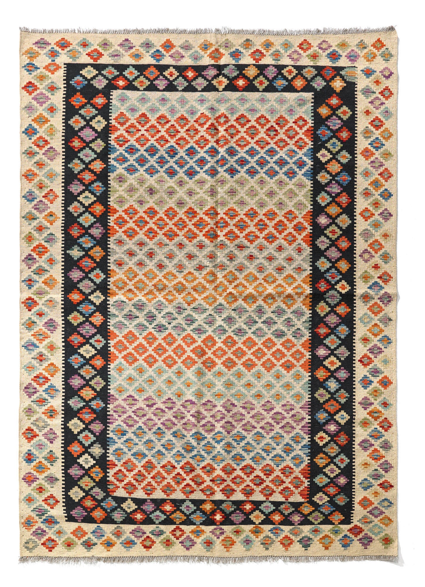 Alfombra lana tejido plano kilim herat 2 multicolor 170x240cm