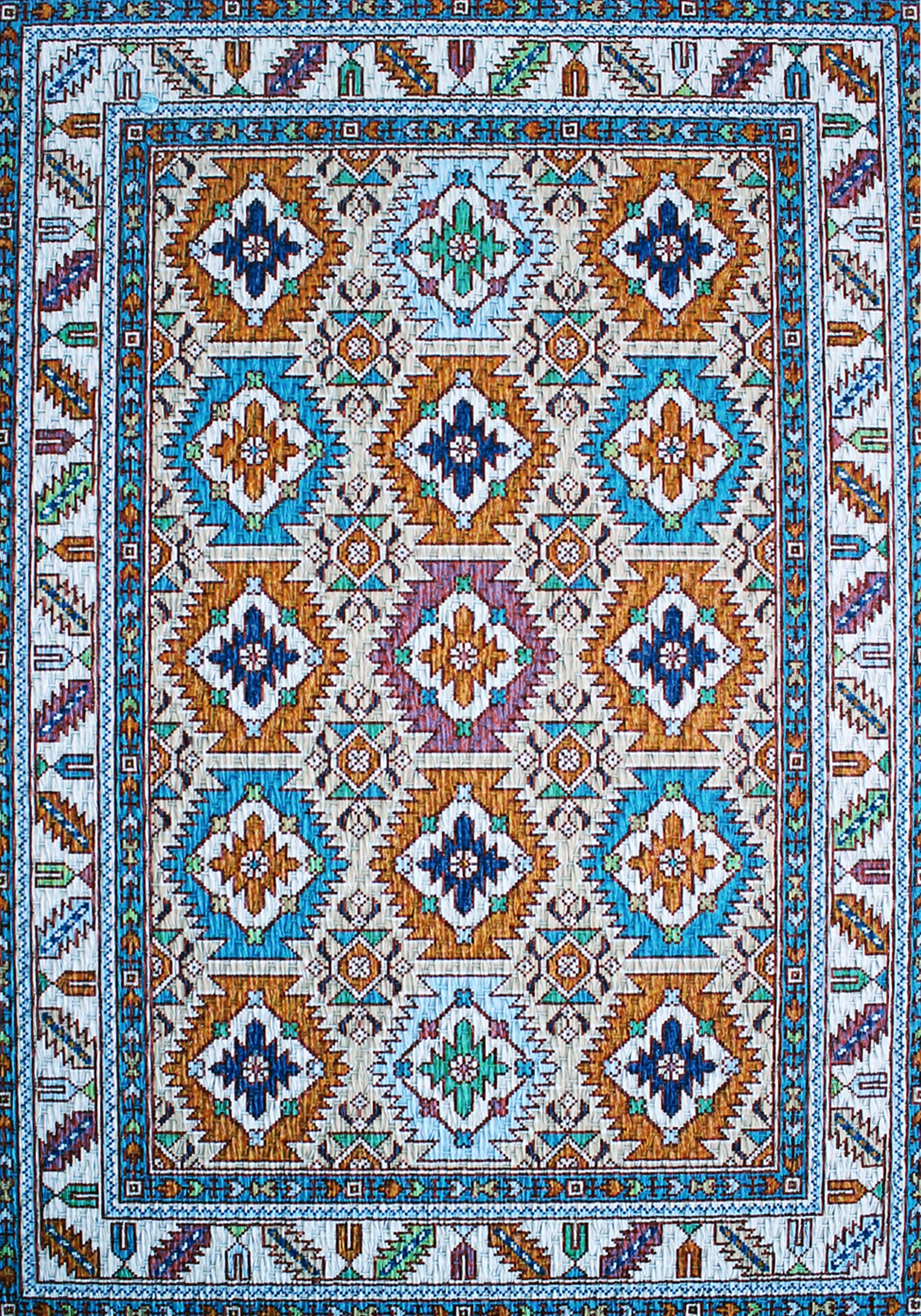 Alfombra exterior/interior pvc tejido plano base antideslizante teplon naranja 140x200cm