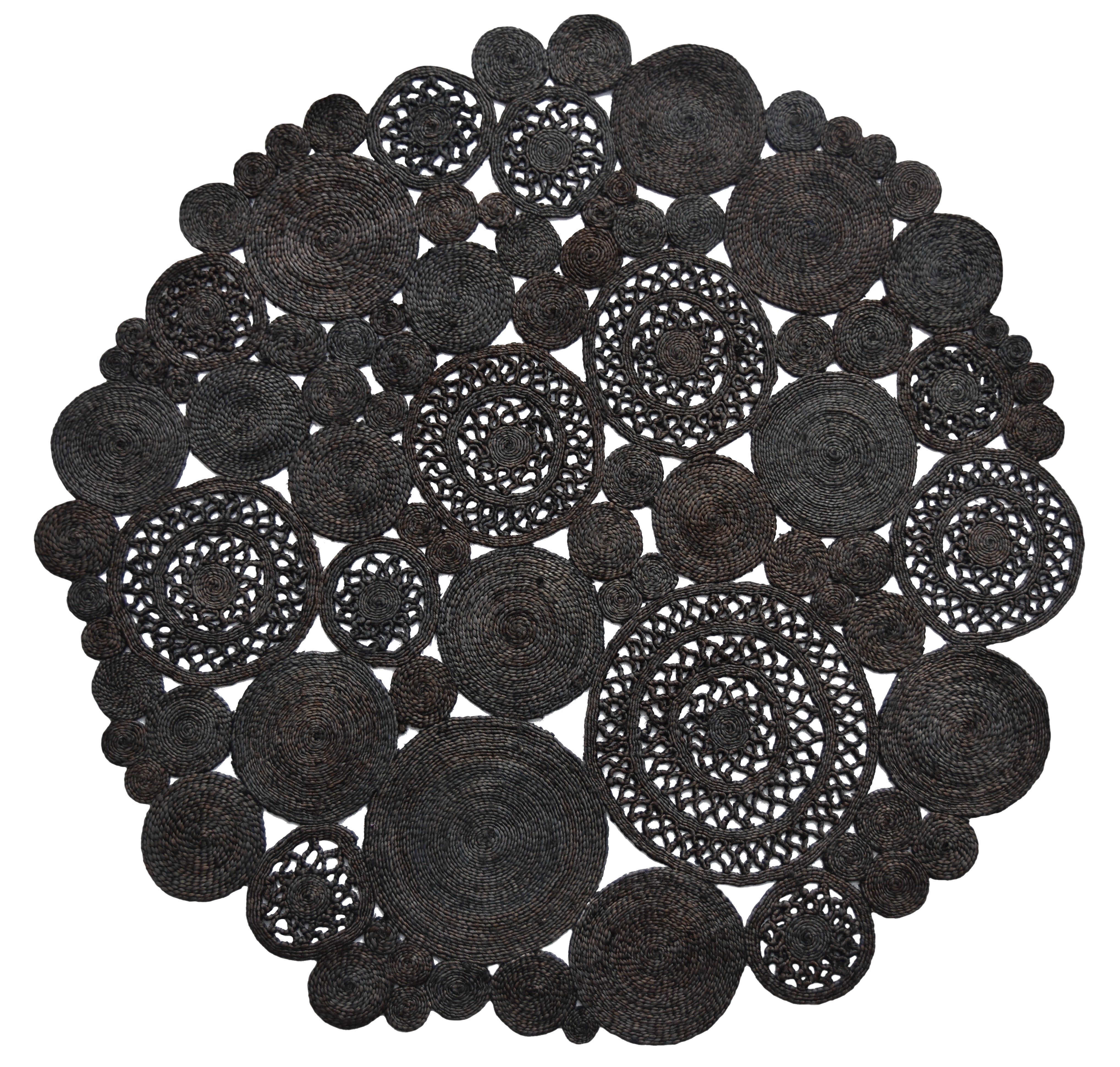 Alfombra yute tejido plano paula gris redonda 140x140cm