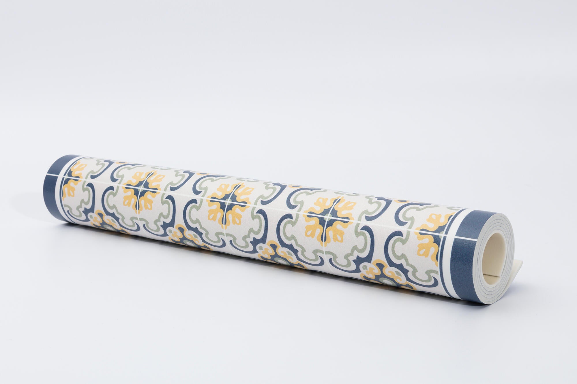 Alfombra pie de cama exterior/interior pvc Viseu 48x110cm tejido plano base antideslizante amarillo - 7