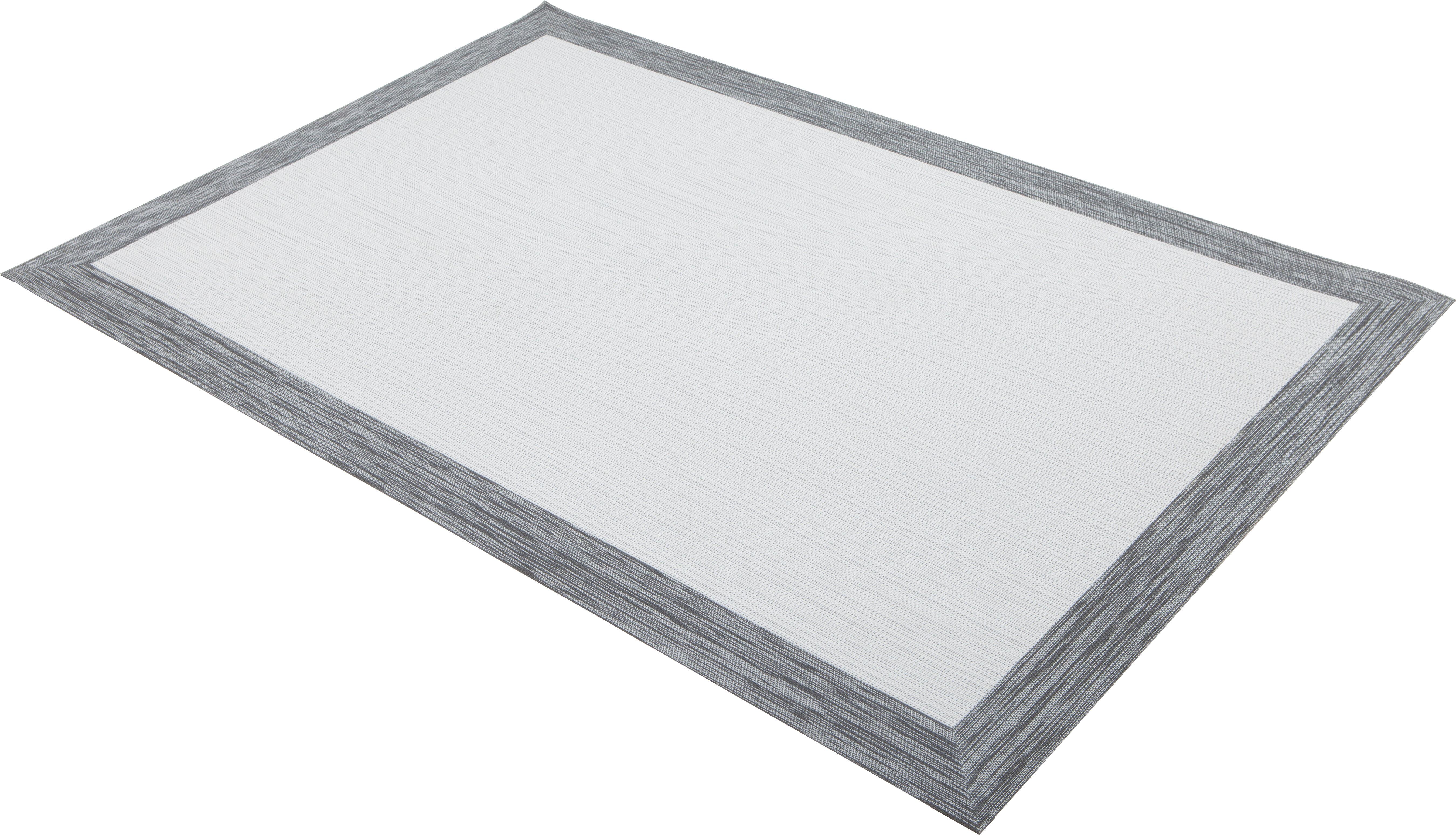 Alfombra exterior/interior pvc tejido plano base antideslizante teplon nieve / plata 120x180cm