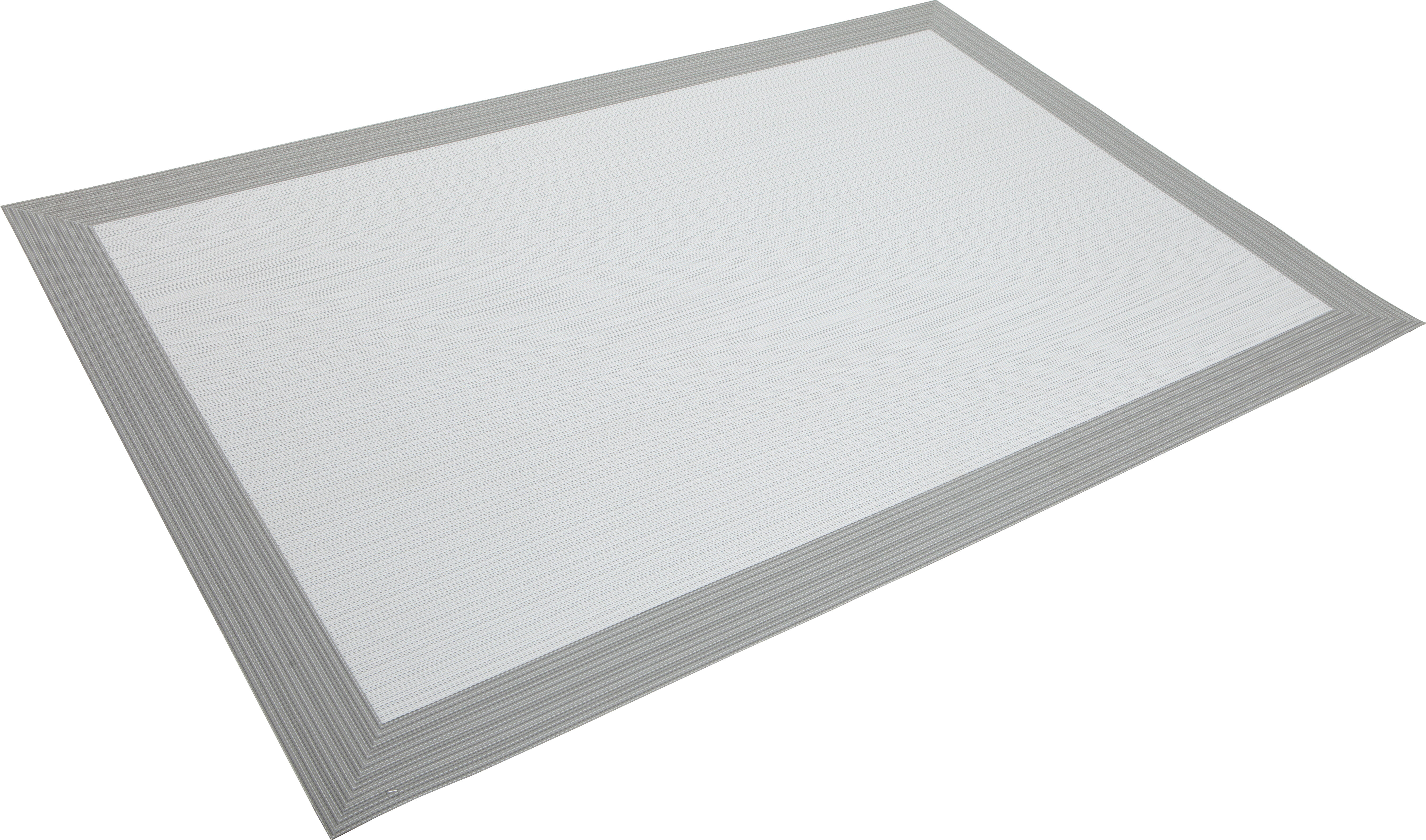 Alfombra exterior/interior pvc tejido plano base antideslizante teplon nieve / piedra 140x200cm