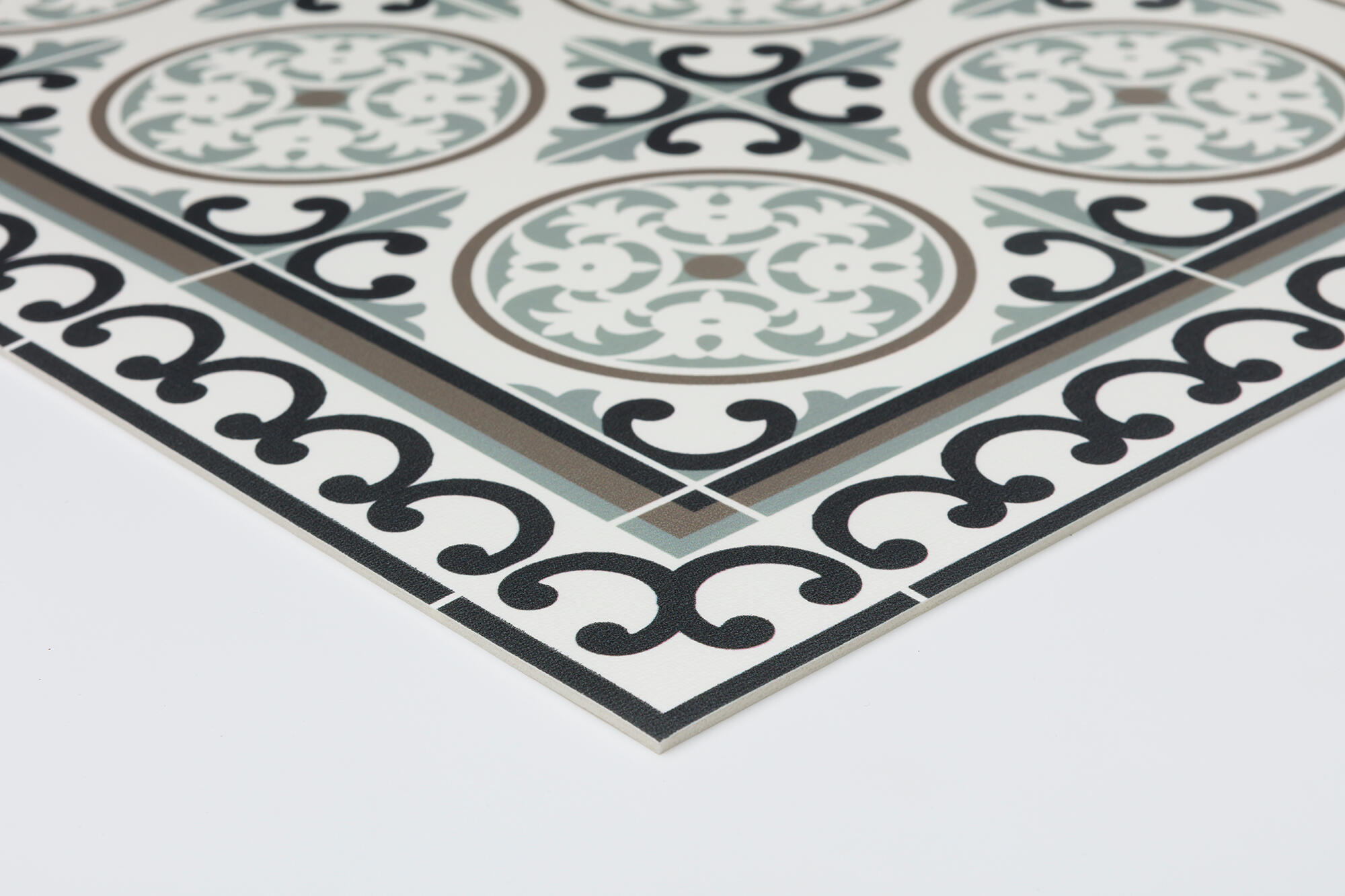Alfombra pie de cama exterior/interior pvc Siro 48x110cm tejido plano base antideslizante gris - 8
