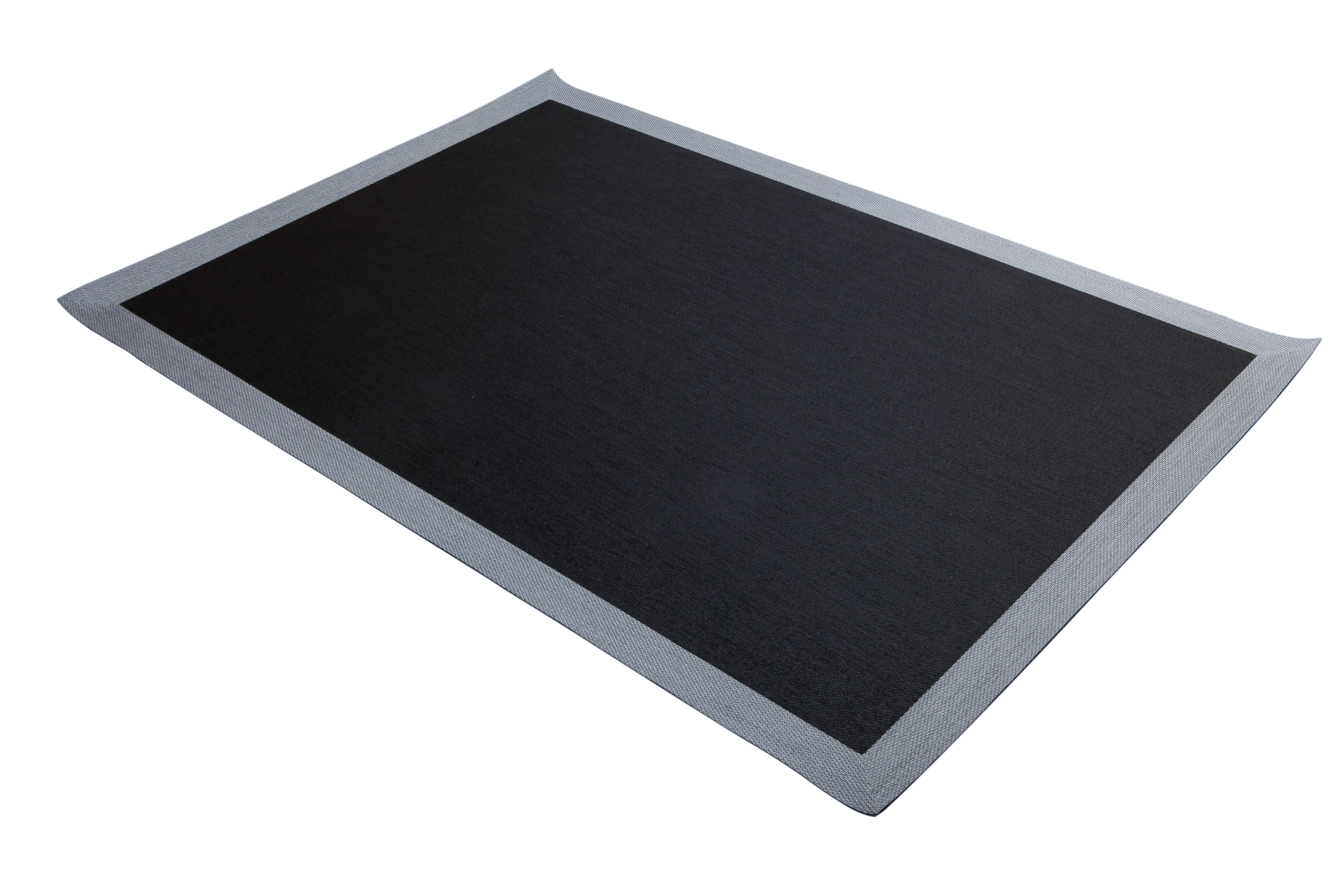 Alfombra exterior/interior pvc tejido plano base antideslizante teplon negro / gris 120x180cm