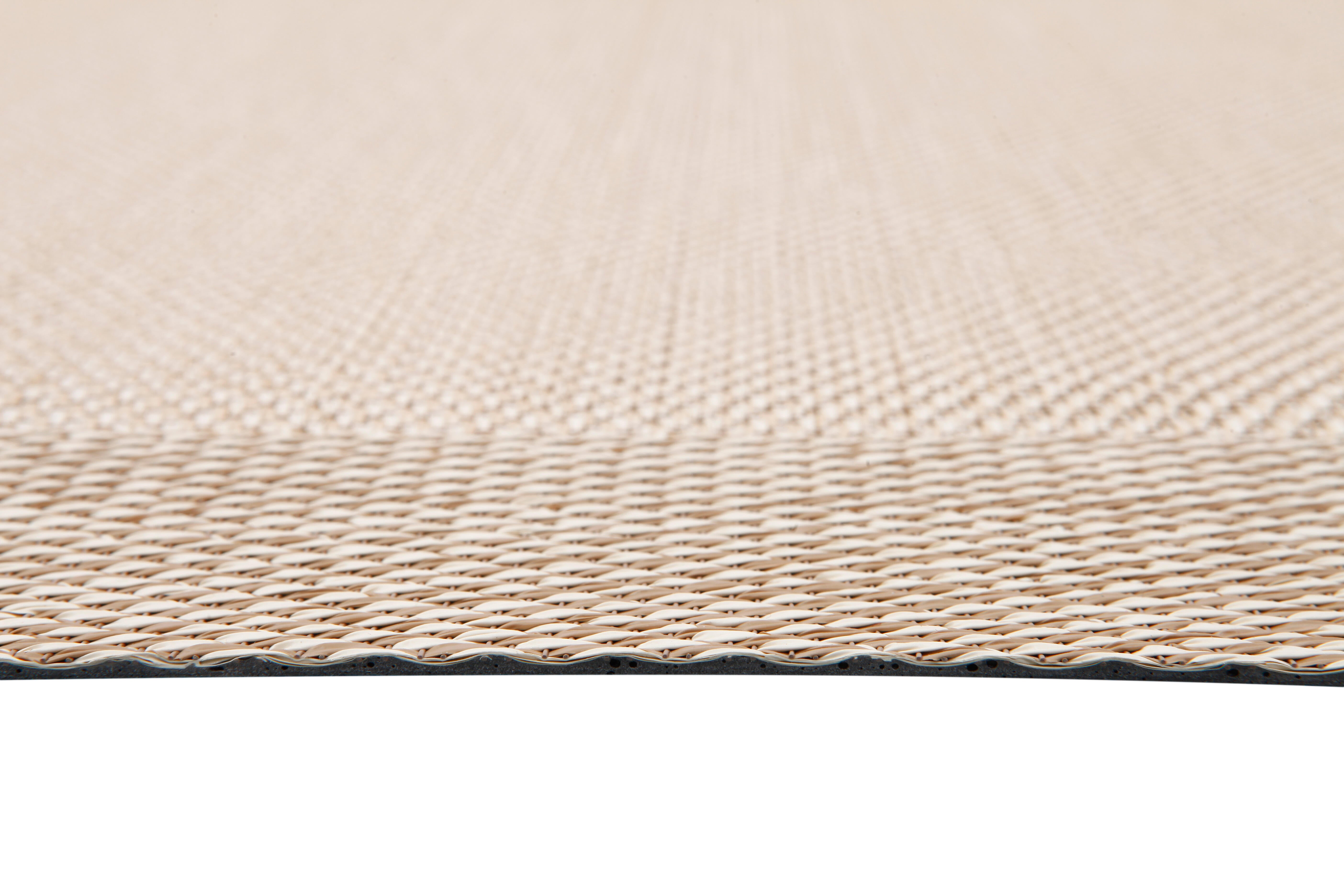 Alfombra exterior/interior pvc Teplon Cenefa 140x200cm tejido plano base antideslizante marco natural / beige - 5