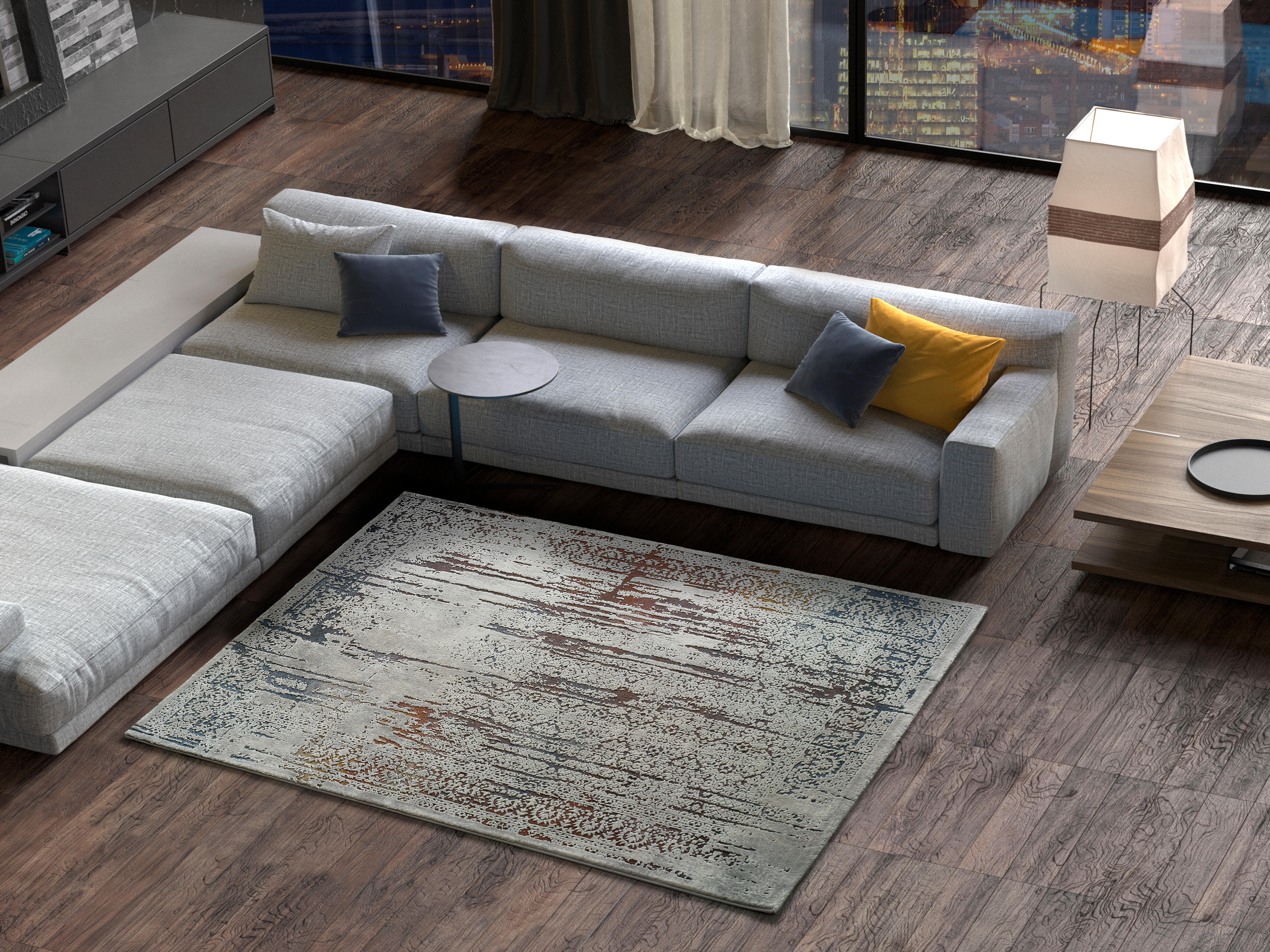 Alfombra polipropileno neven gris 160x230cm