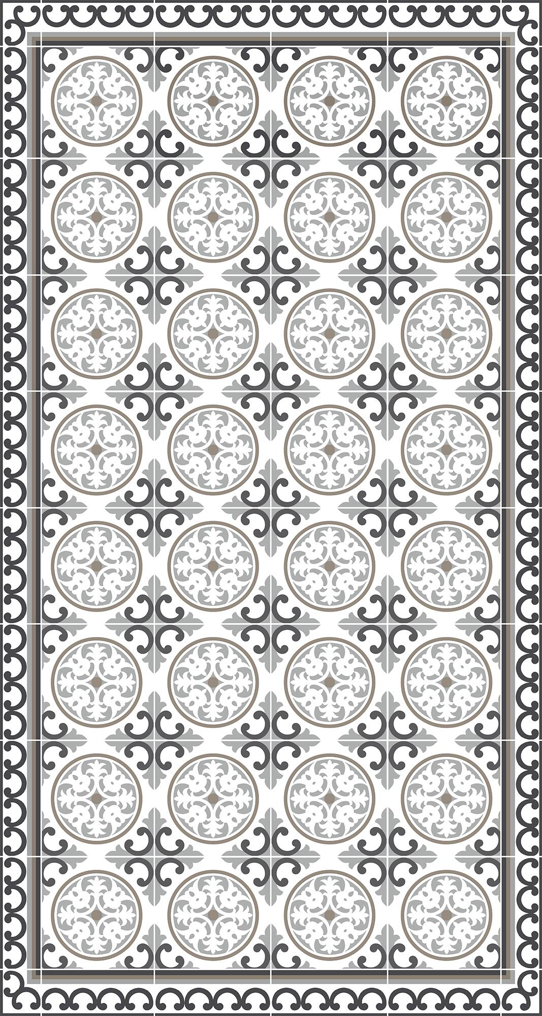 Alfombra pie de cama exterior/interior pvc tejido plano base antideslizante siro gris 80x150cm