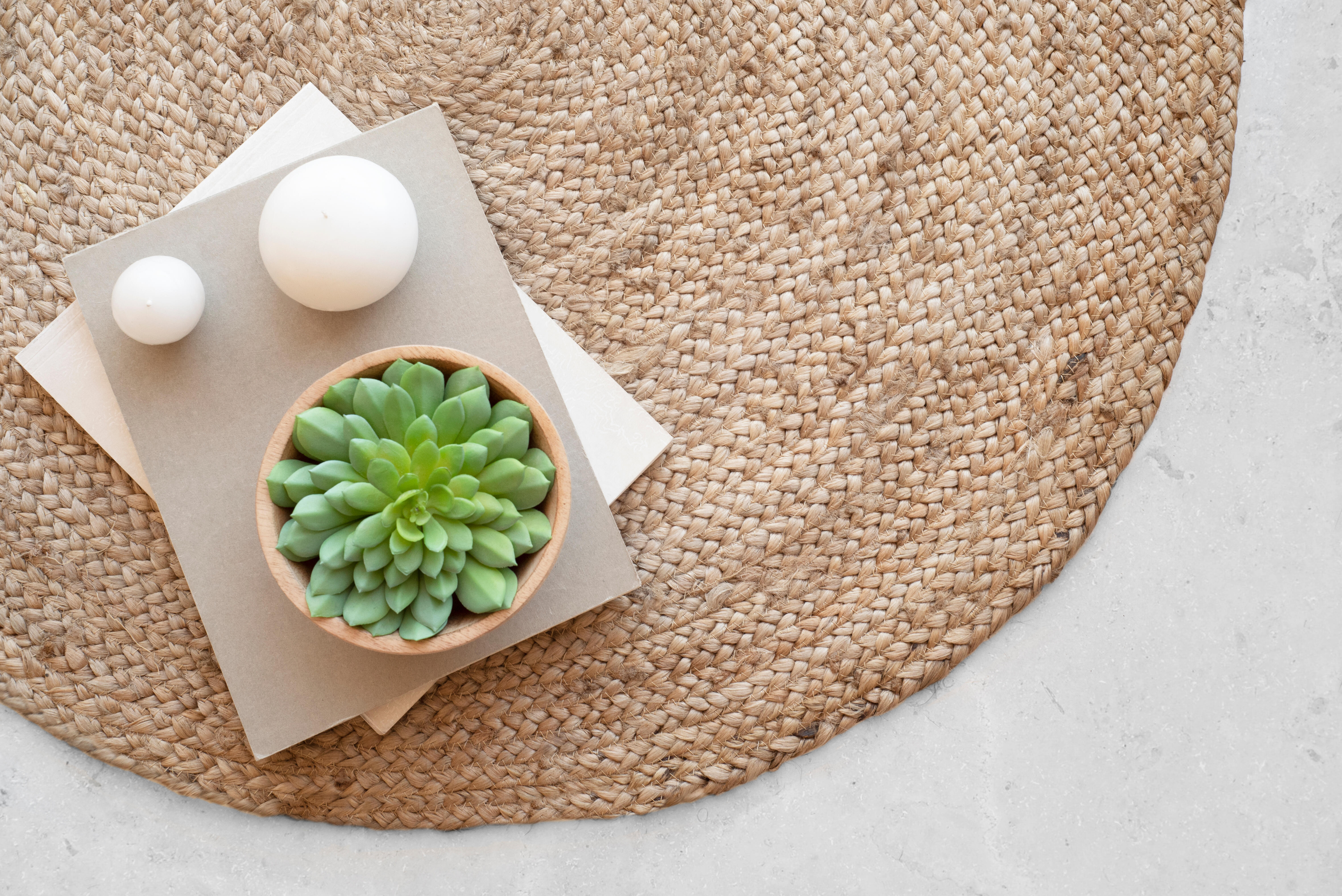 Alfombra yute Yute Ibiza 90x90cm tejido plano  naturaleza natural redonda - 4
