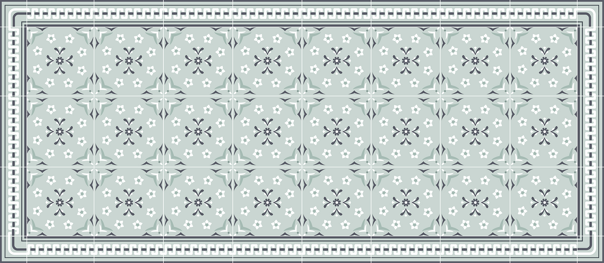 Alfombra exterior/interior pvc tejido plano base antideslizante giana azul 48x110cm