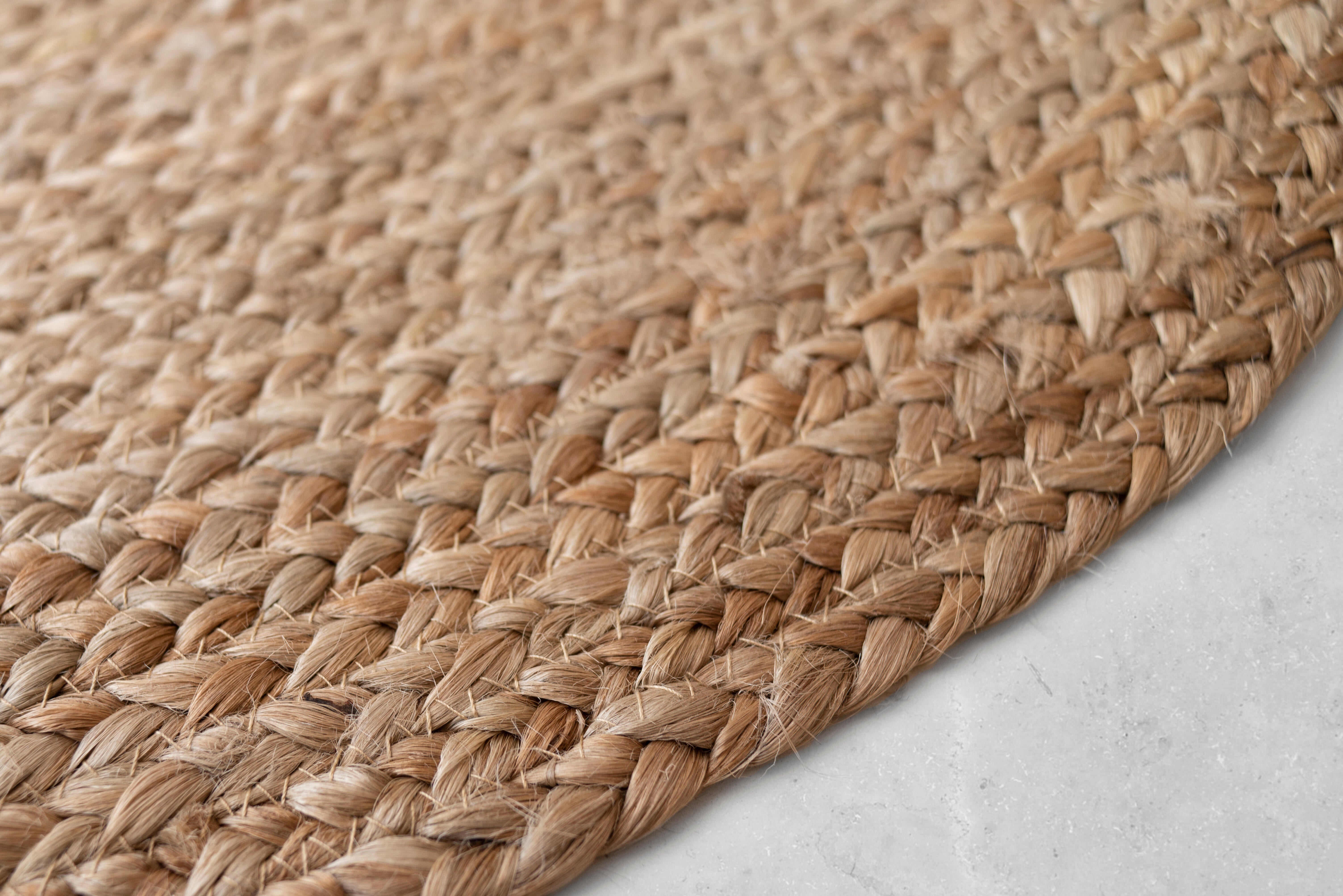 Alfombra yute Yute Ibiza 90x90cm tejido plano  naturaleza natural redonda - 6