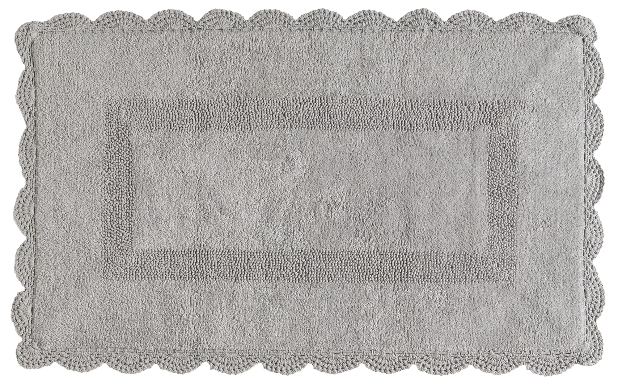 Alfombra pie de cama algodón reversible grey gris rectangular 70x120cm