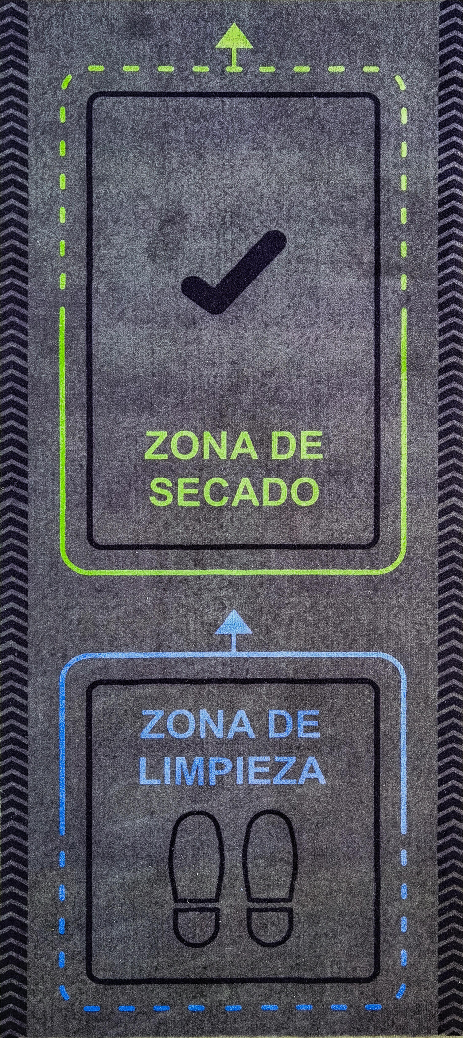 Felpudo limpia-seca check apto para desinfectate 65 x 150 cm