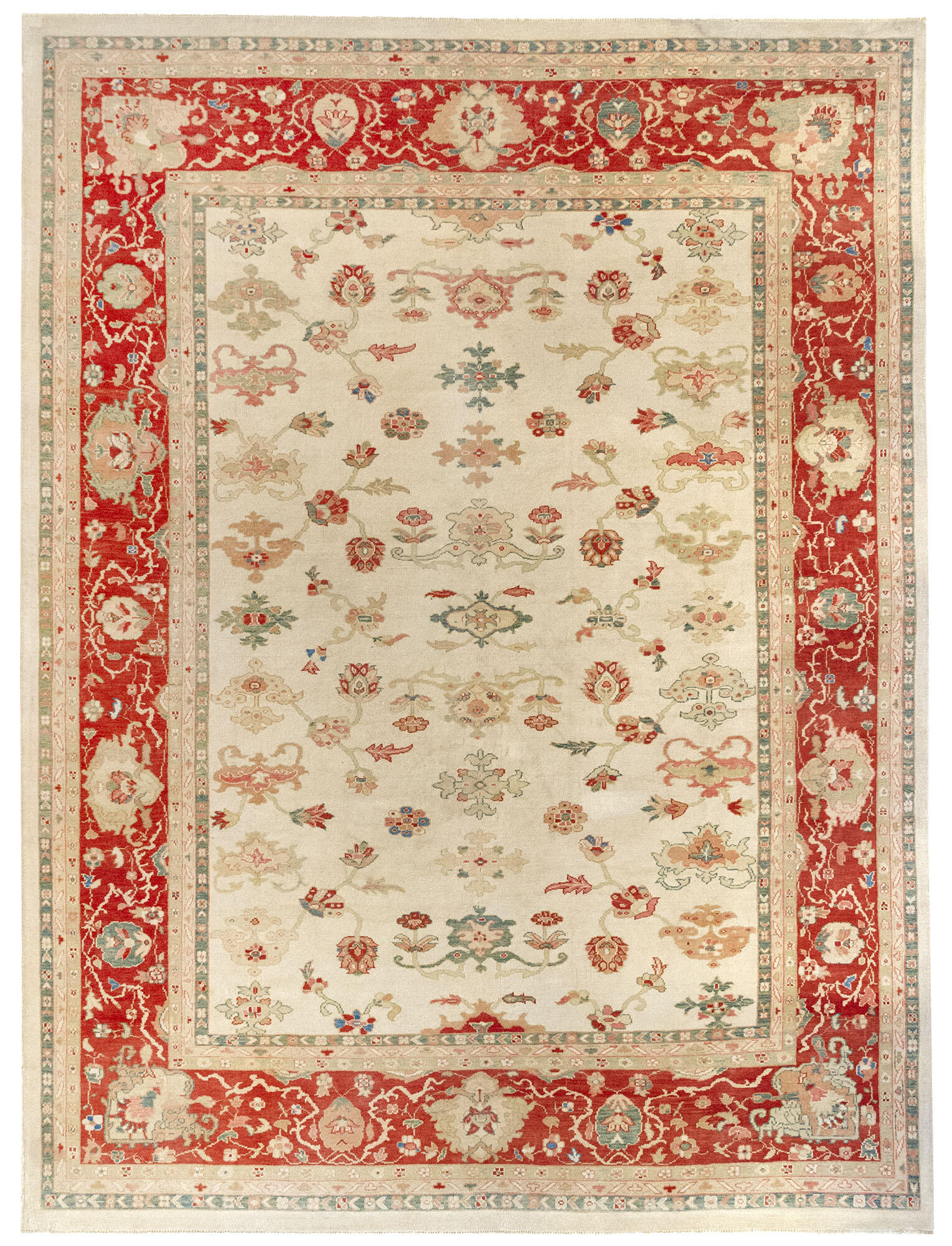 Alfombra de lana mahal 285x373 cm multicolor