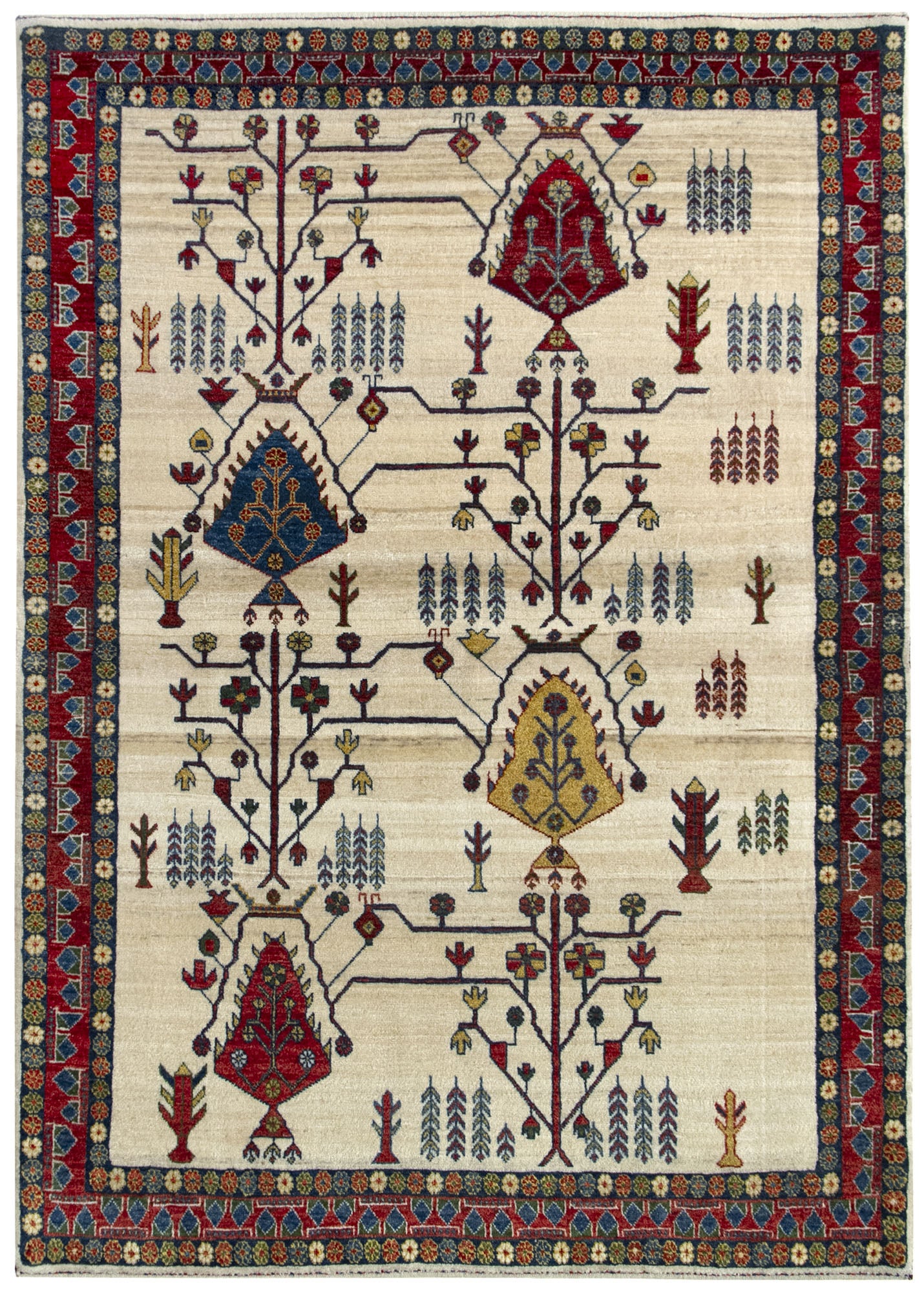 Alfombra de lana ghashghai 110x150 cm