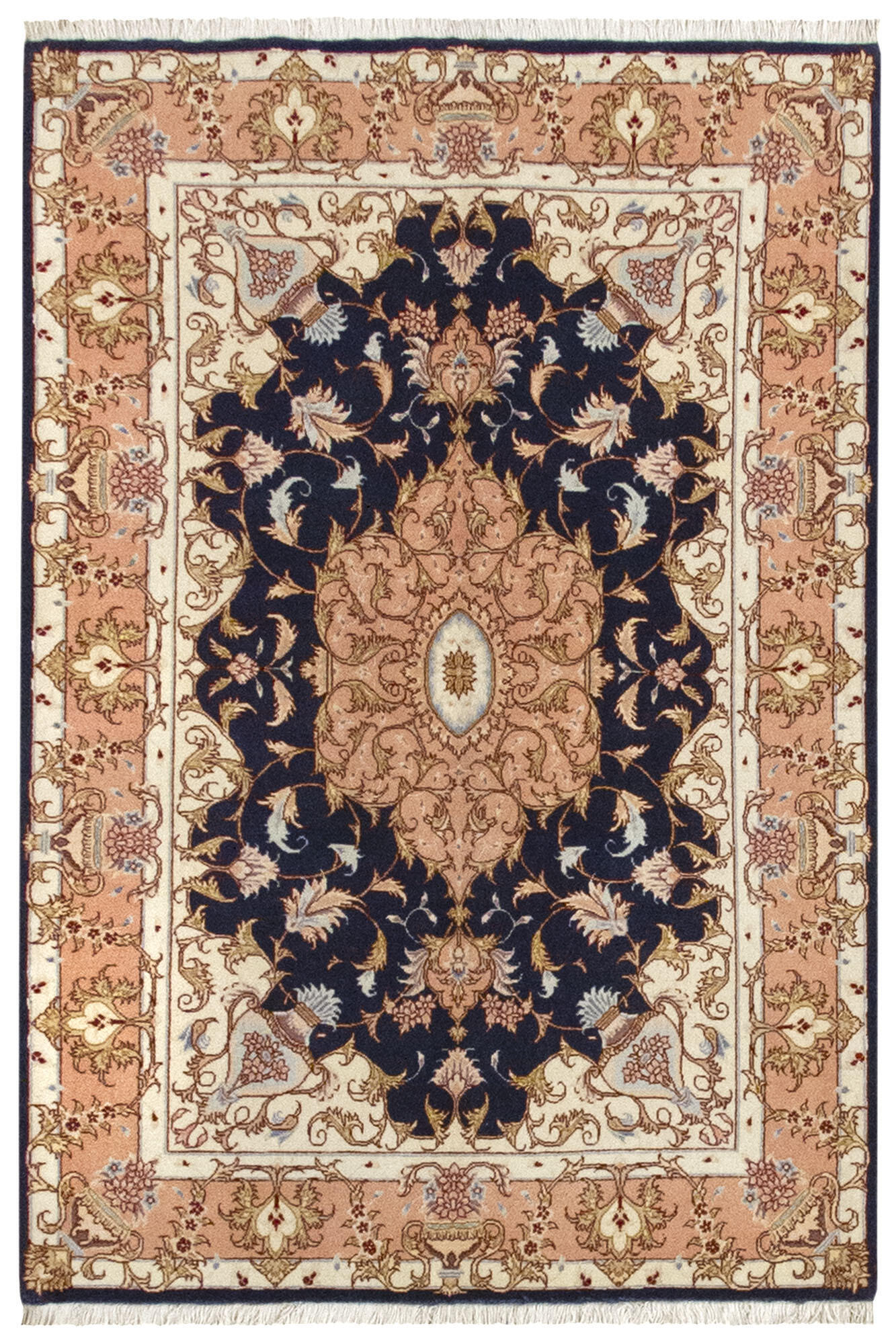 Alfombra de lana tabriz 100x150 cm multicolor