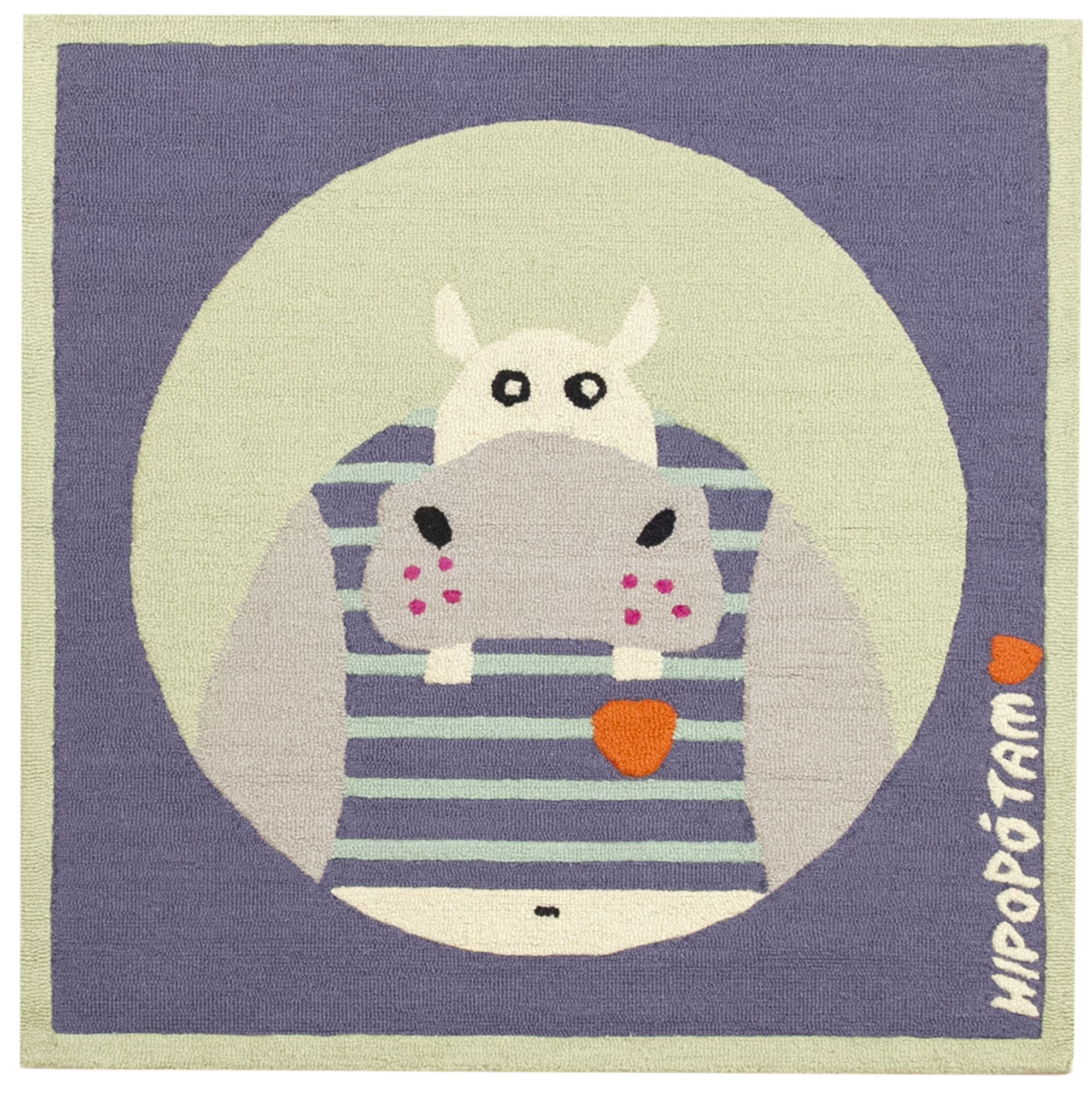 Alfombra infantil lana hipo azul 130 cm