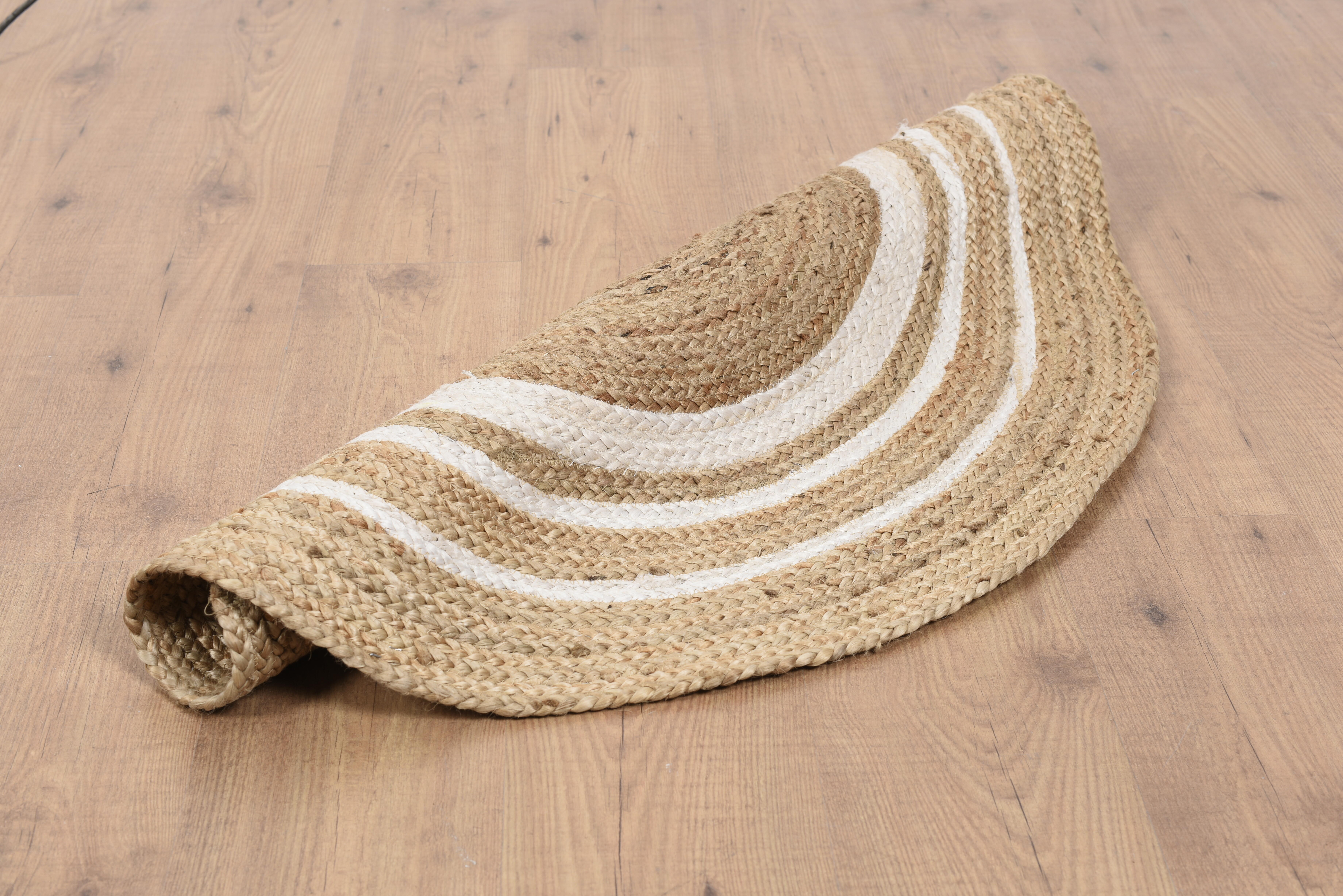 Tapete redondo juta D100CM ALHAMBRA GRECA NATURAL/BRANCO - 9