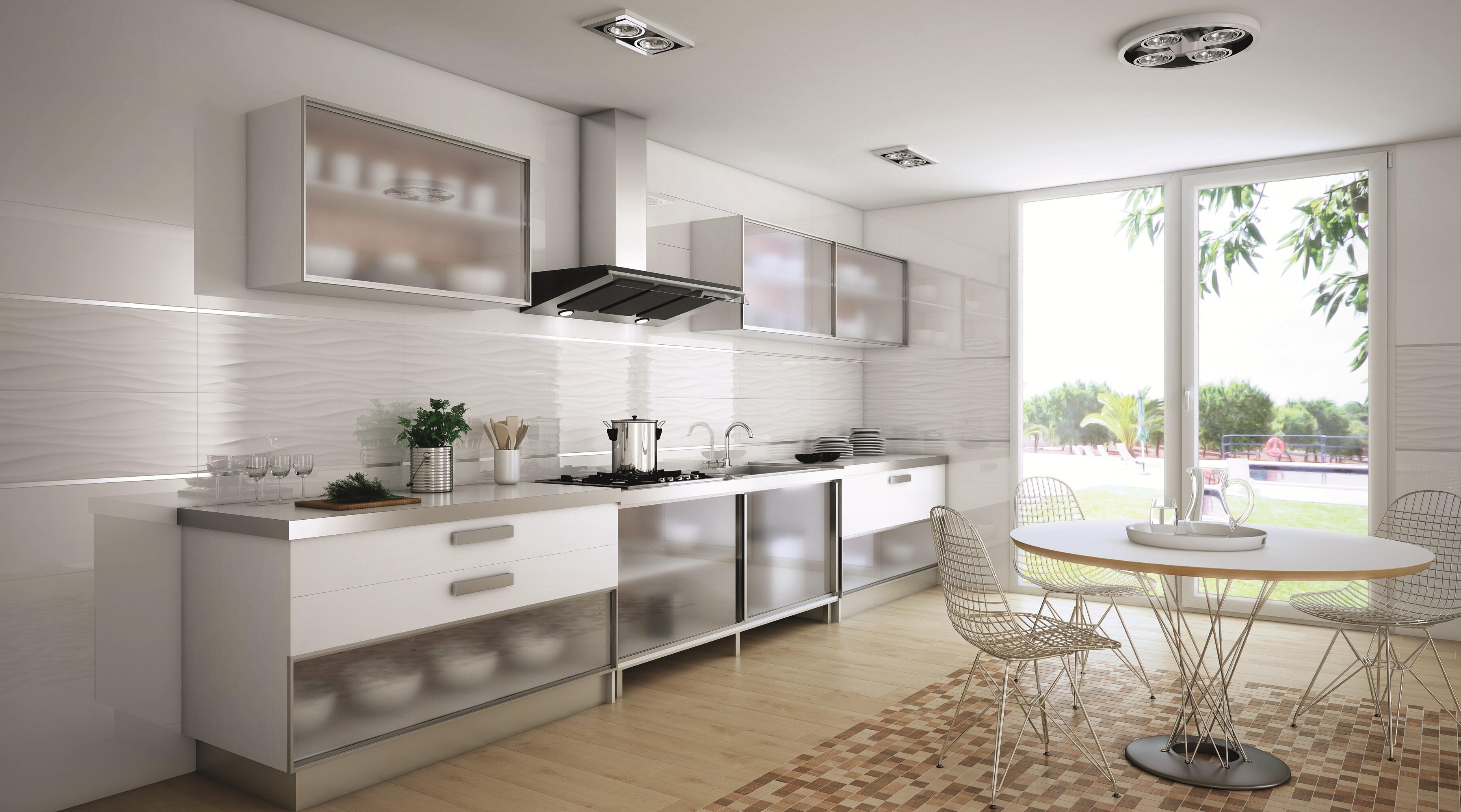 Piastrella da rivestimento interno 30 x 60 cm Sp. 8.5 mm Frosty 3D in maiolica smaltato bianco lucido 1.26 mq - 3