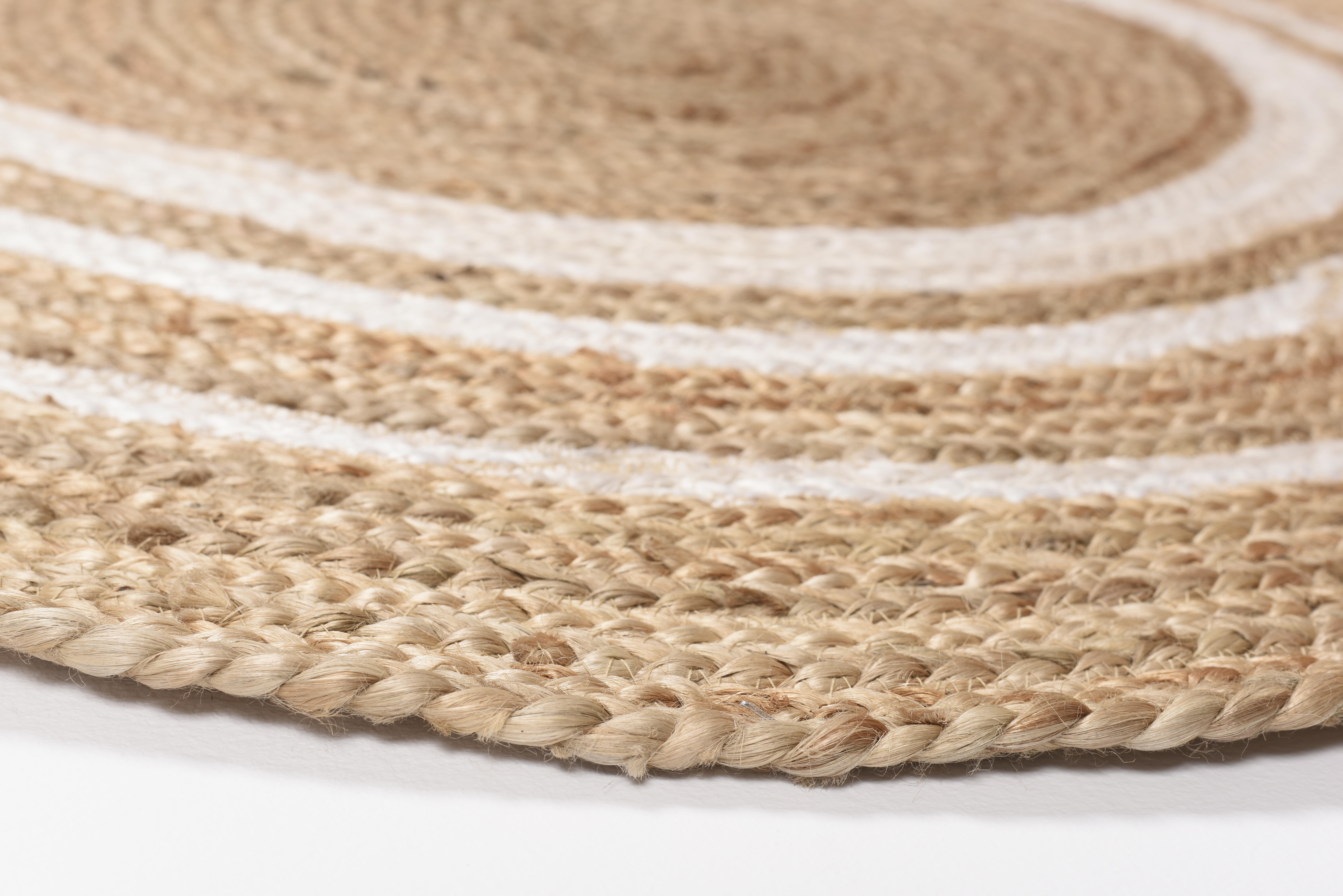 Tapete redondo juta D100CM ALHAMBRA GRECA NATURAL/BRANCO - 6