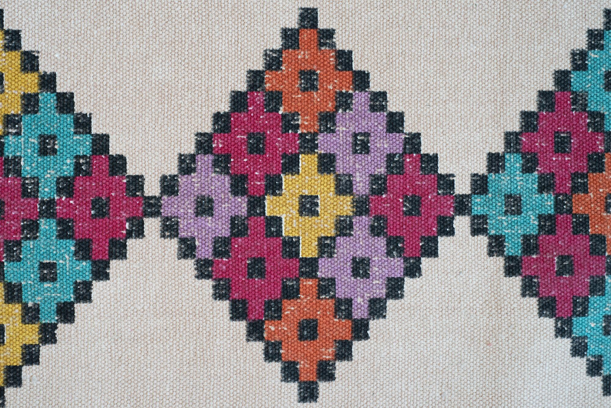 Alfombra algodón Frida 160x230cm tejido plano  étnico multicolor - 4
