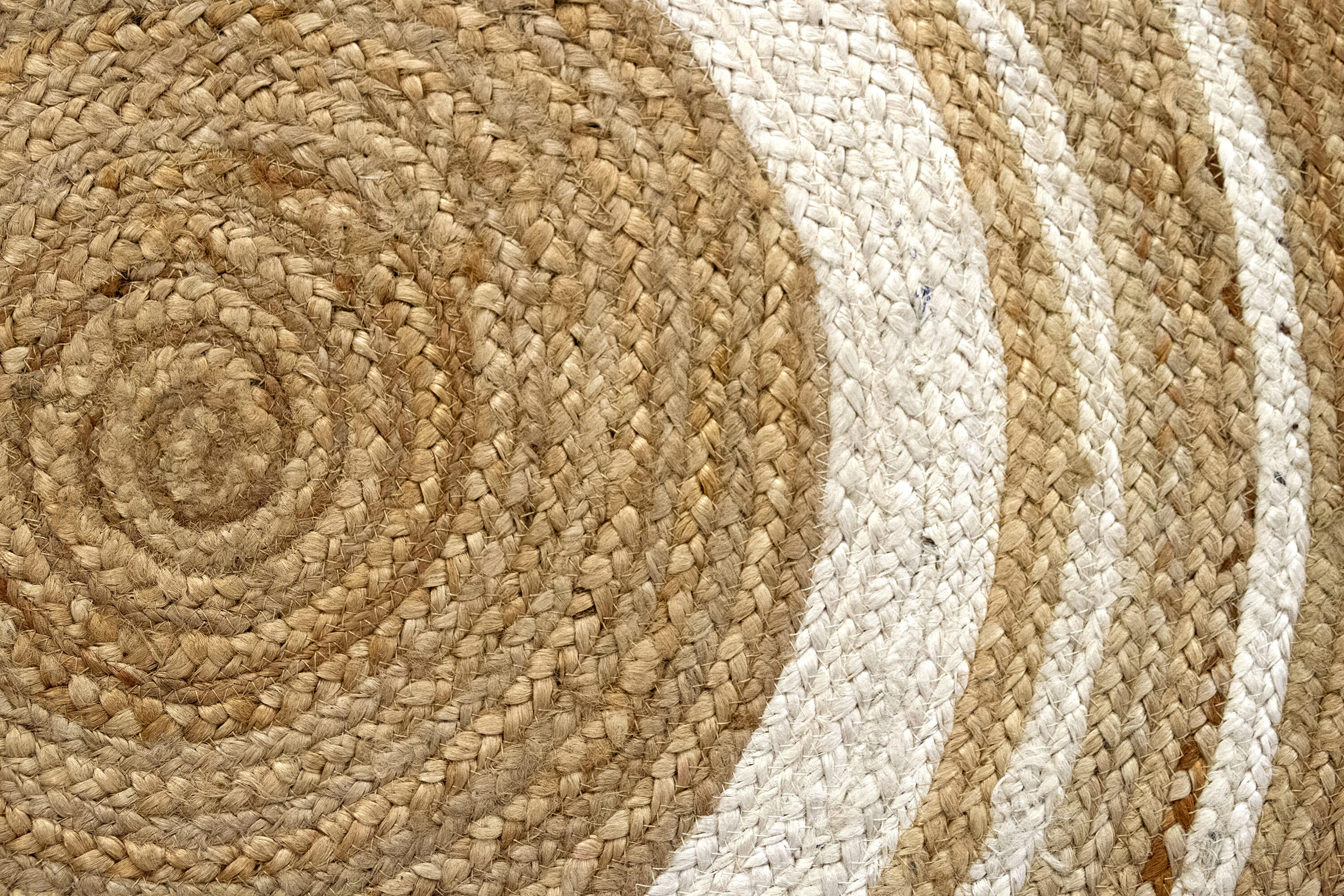 Tapete redondo juta D100CM ALHAMBRA GRECA NATURAL/BRANCO - 11