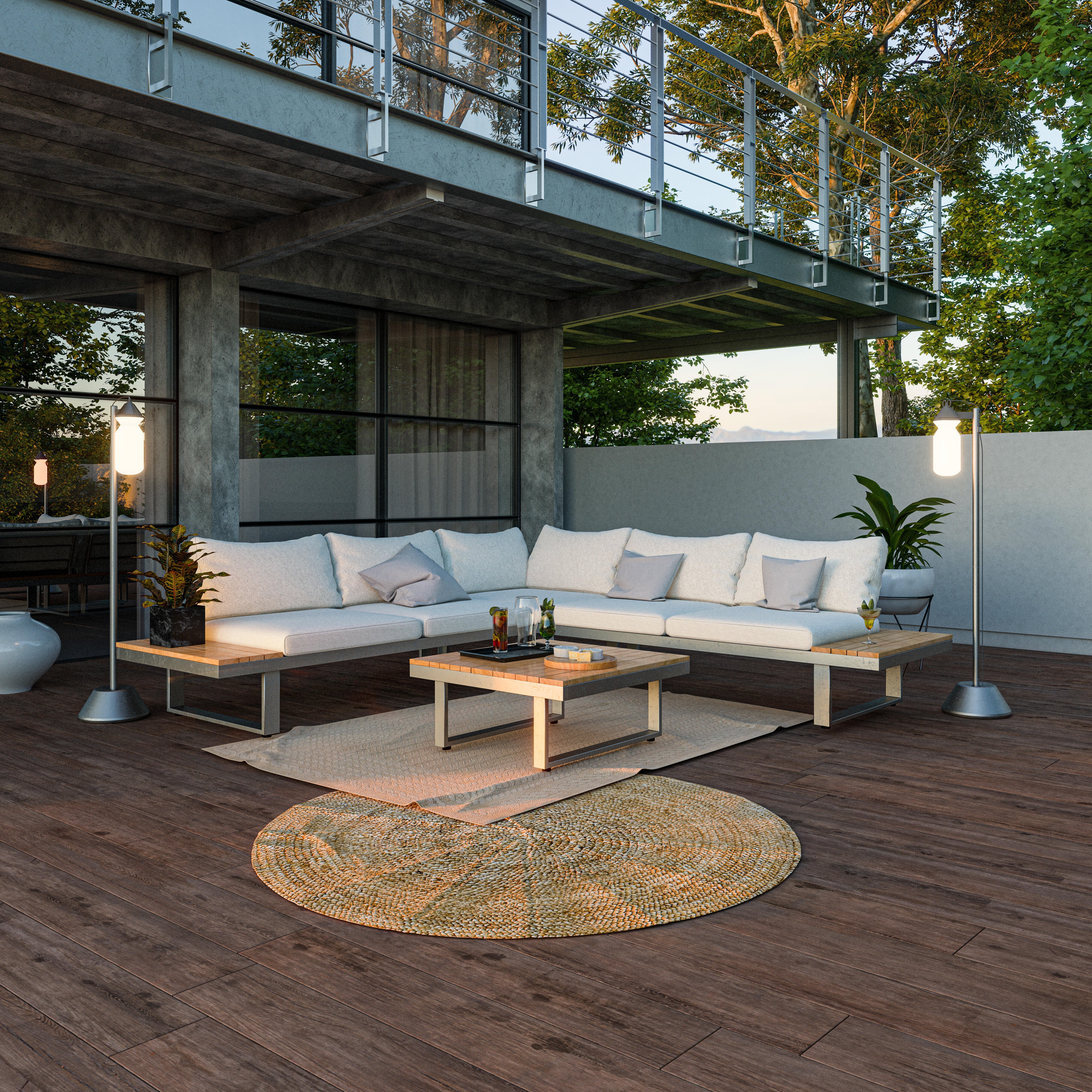 Tapete redondo juta D150CM ALHAMBRA LISO NATURAL - 12