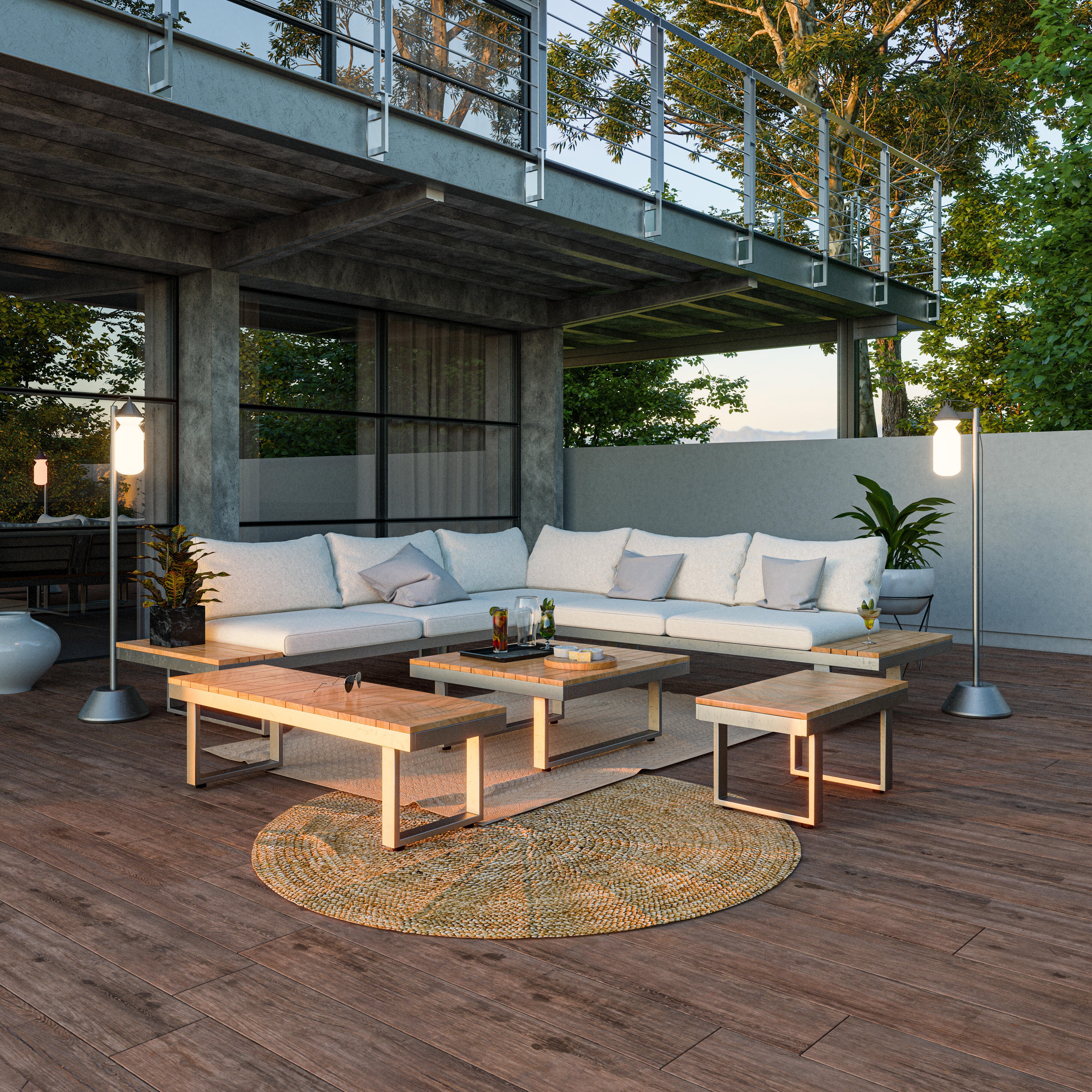 Tapete redondo juta D150CM ALHAMBRA LISO NATURAL - 4