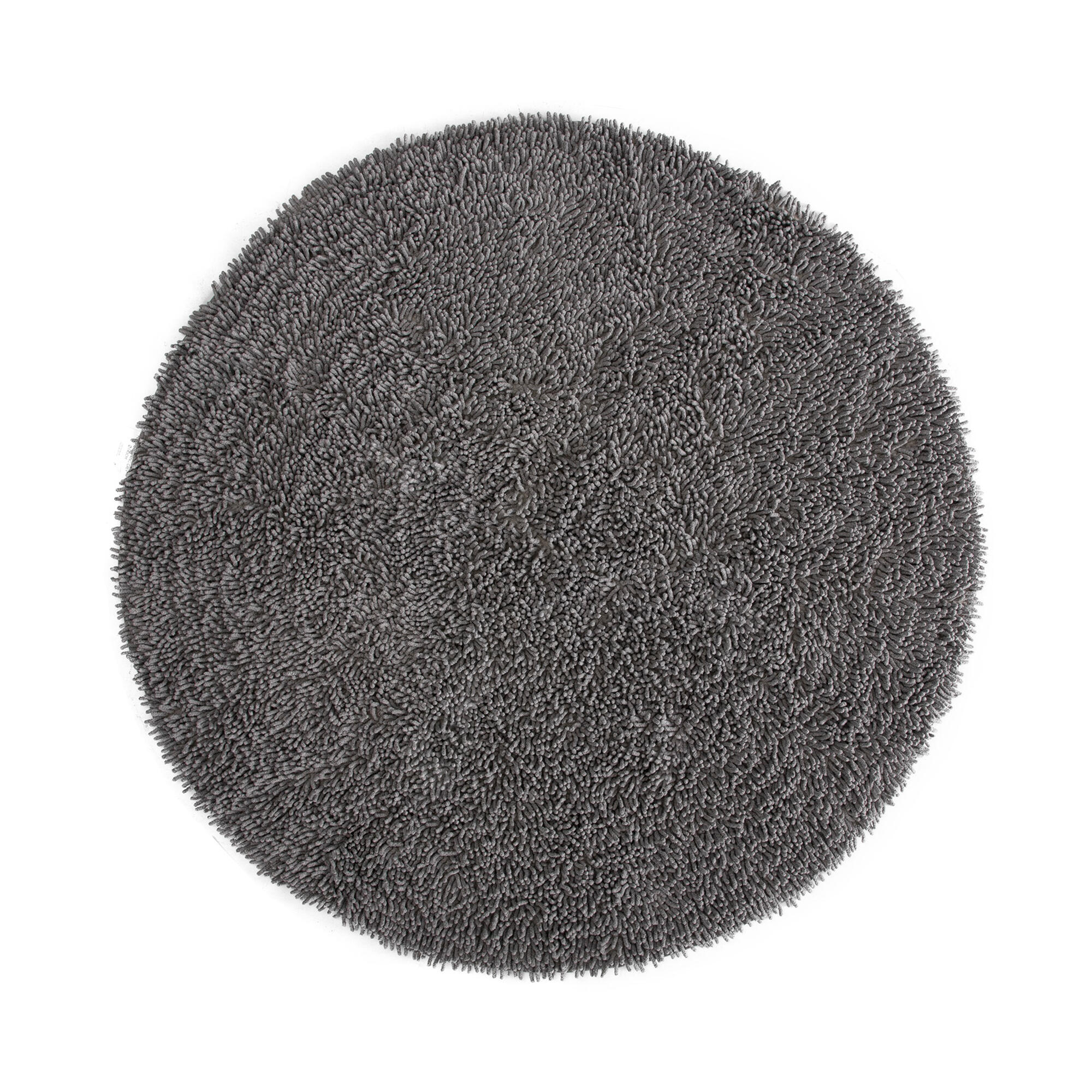 Alfombra algodón pelo corto syssi grey liso gris redonda 140x140cm