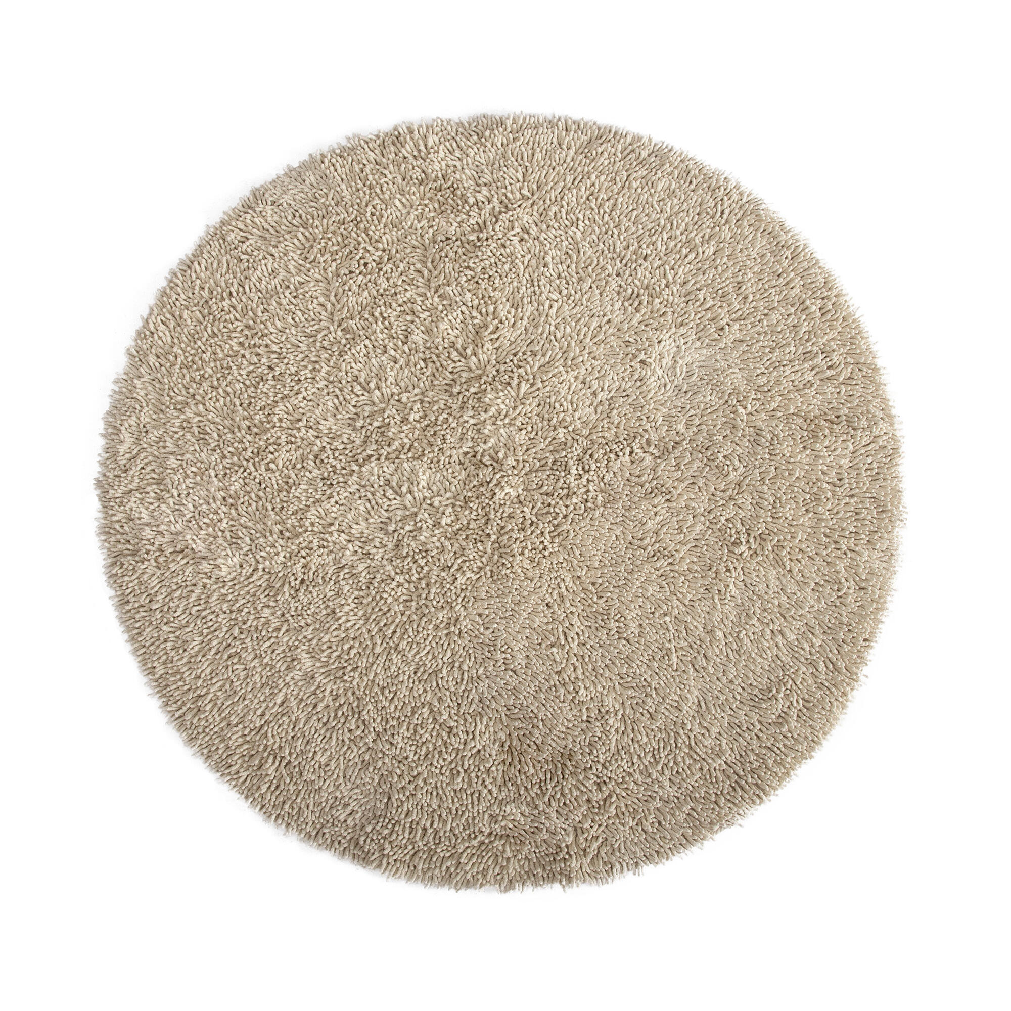 Alfombra algodón pelo corto syssi ivory liso beige marfil redonda 140x140cm