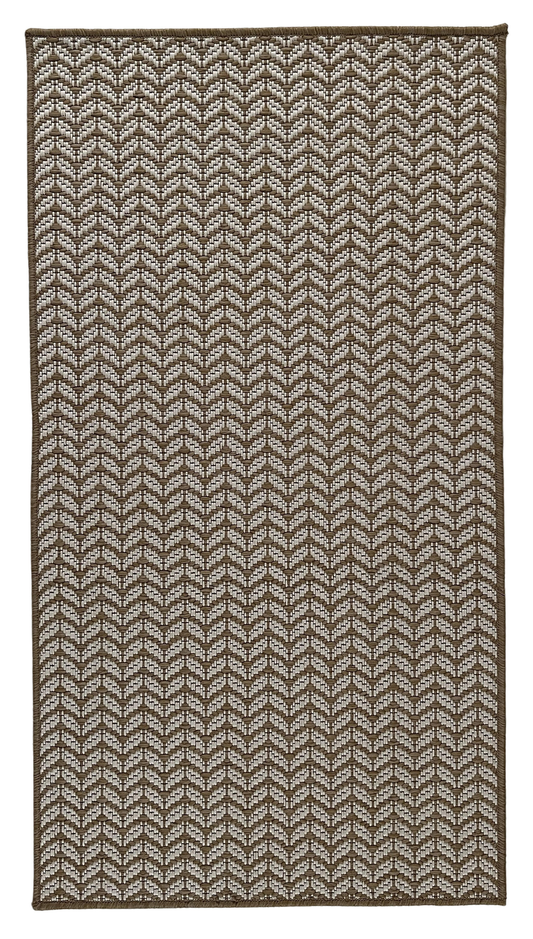 Alfombra exterior/interior polipropileno tejido plano espiga beige 60x110cm