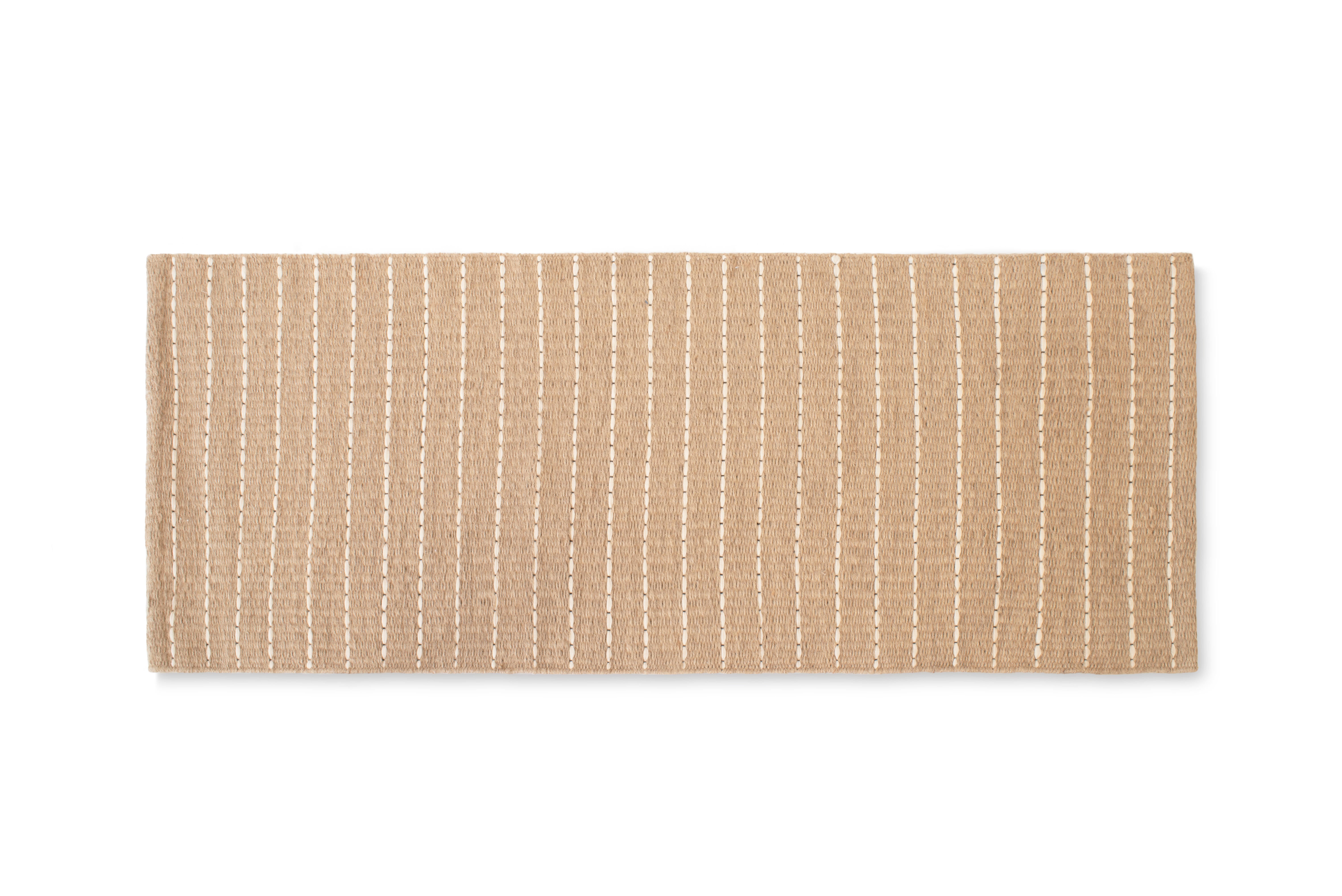 Alfombra pasillera yute oslo marrón claro y blanco 80x200cm