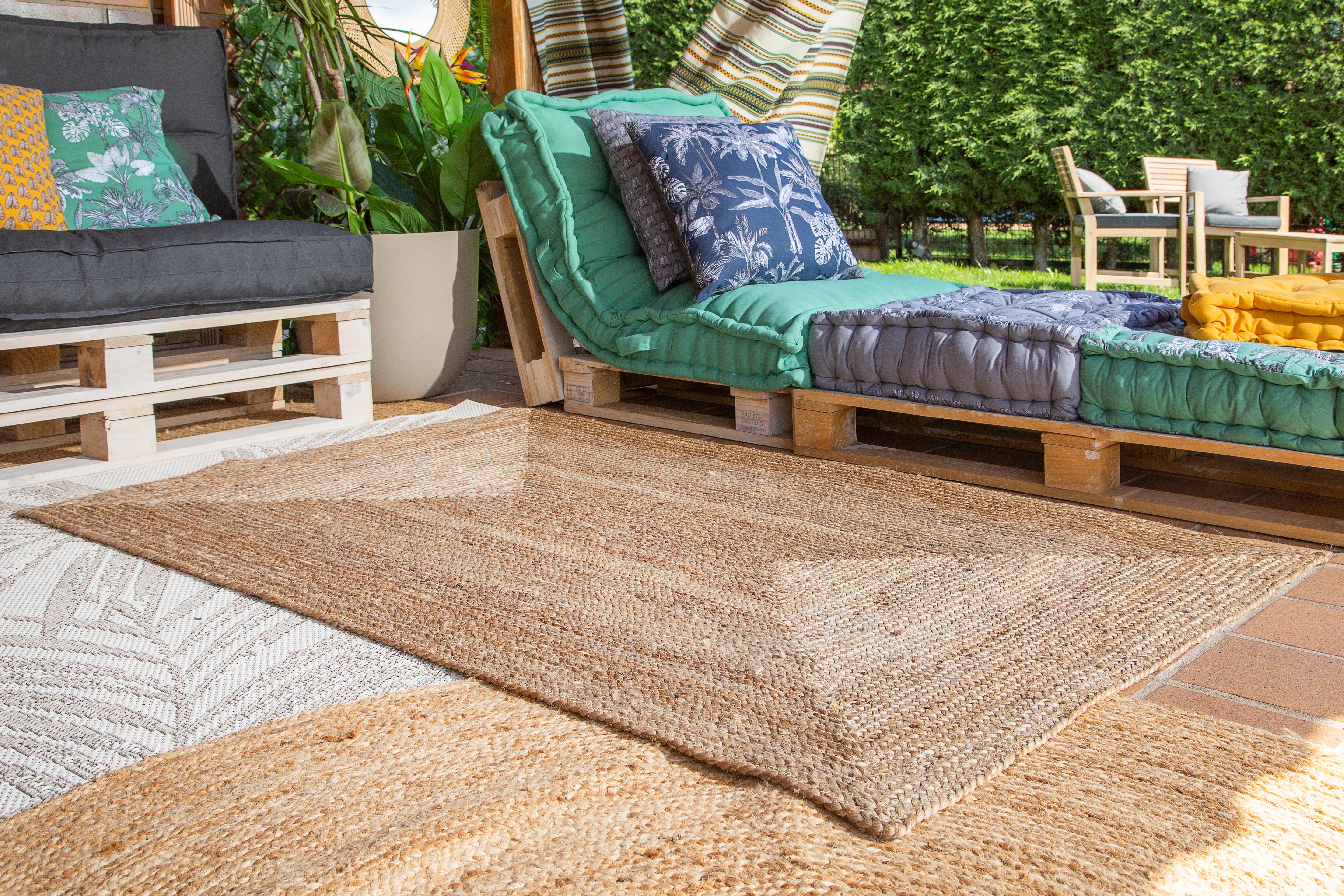 Alfombra pie de cama yute Nils 80x150cm tejido plano INSPIRE étnico beige natural - 14