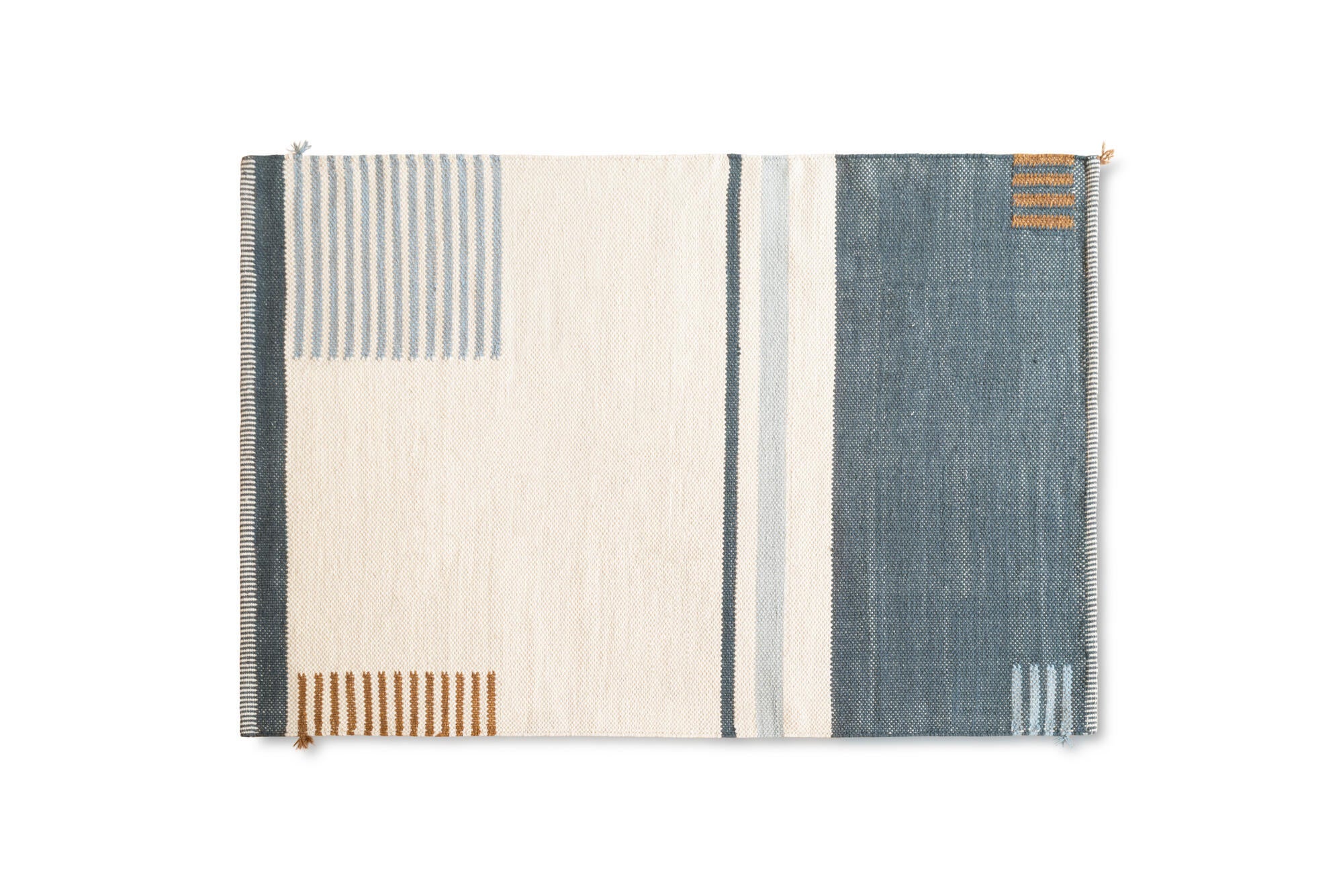 Alfombra lana tejido plano malmo azul 160x230cm