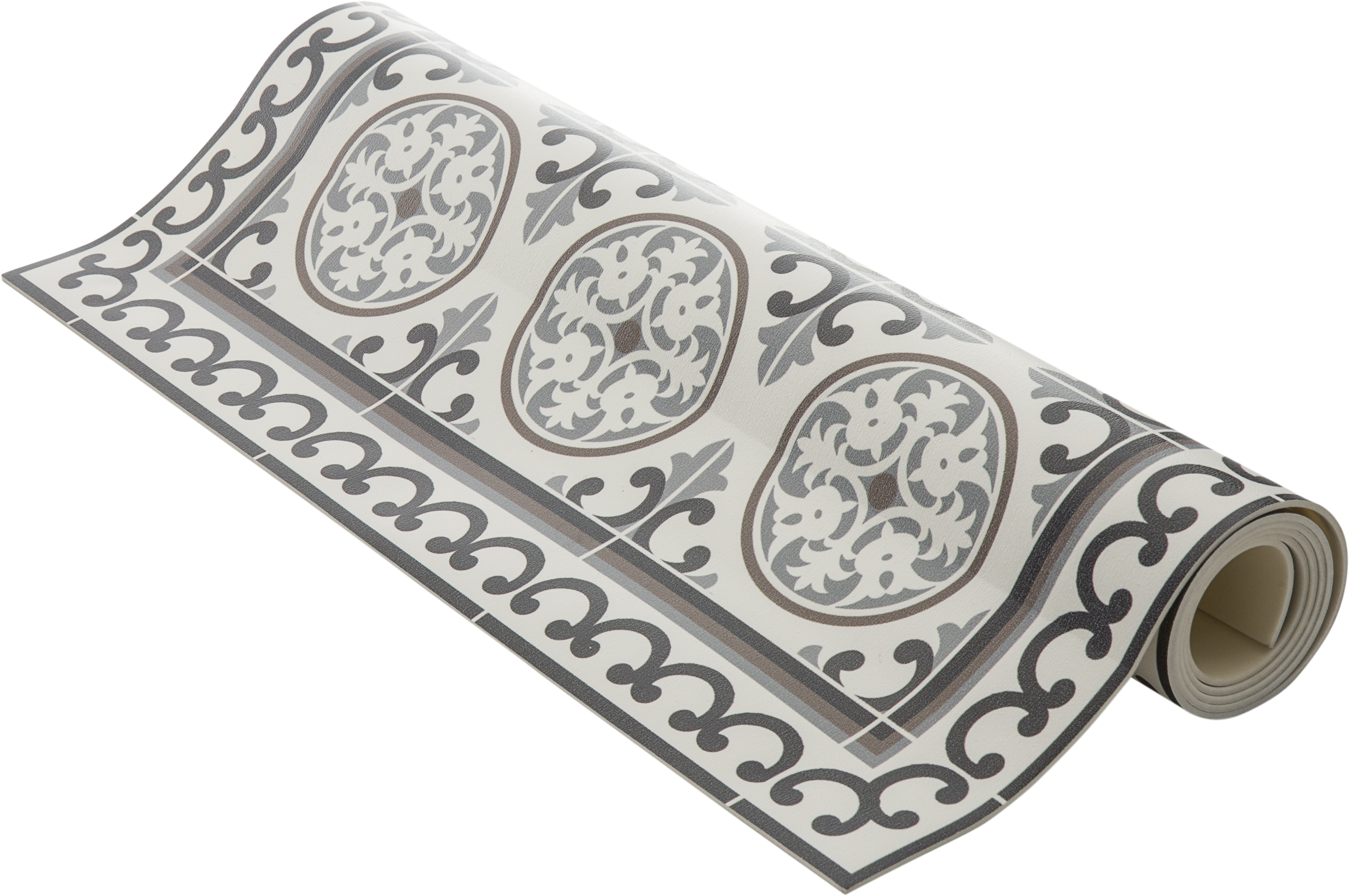 Alfombra pie de cama exterior/interior pvc Siro 48x75cm tejido plano base antideslizante gris - 7