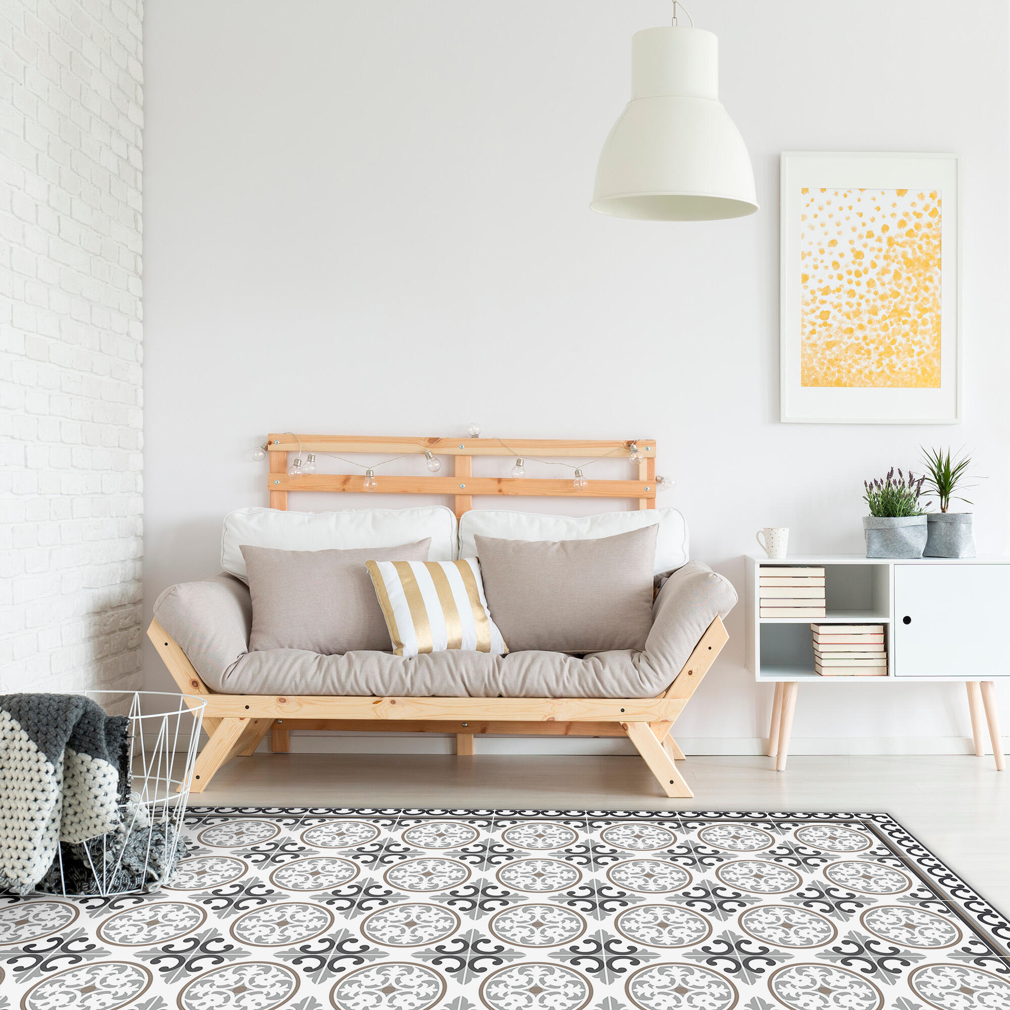Alfombra pie de cama exterior/interior pvc Siro 48x75cm tejido plano base antideslizante gris - 2
