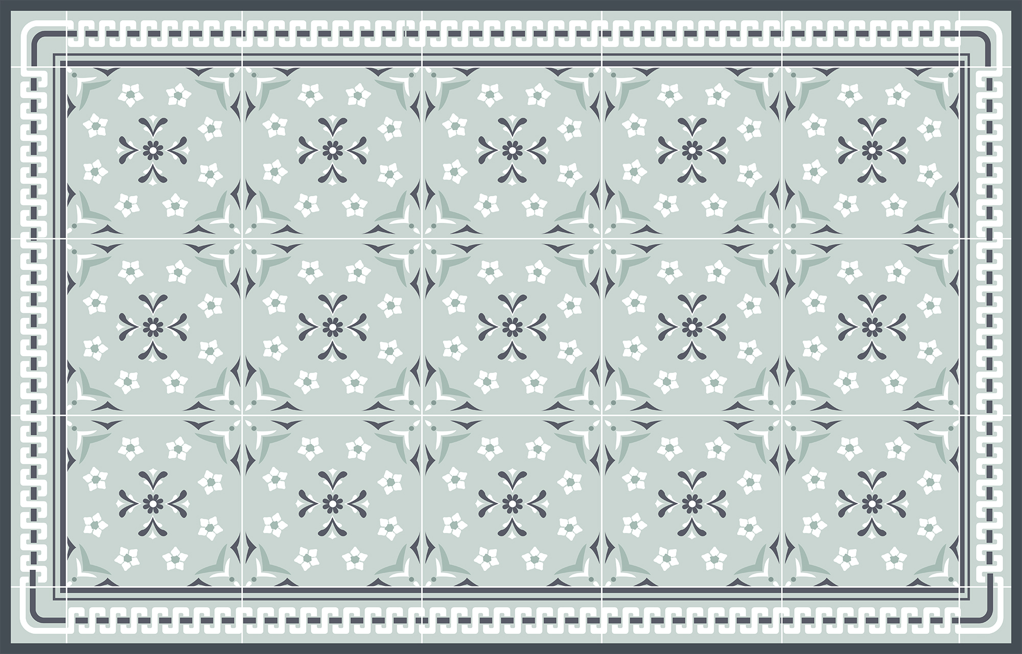 Alfombra exterior/interior pvc tejido plano base antideslizante giana azul 48x75cm