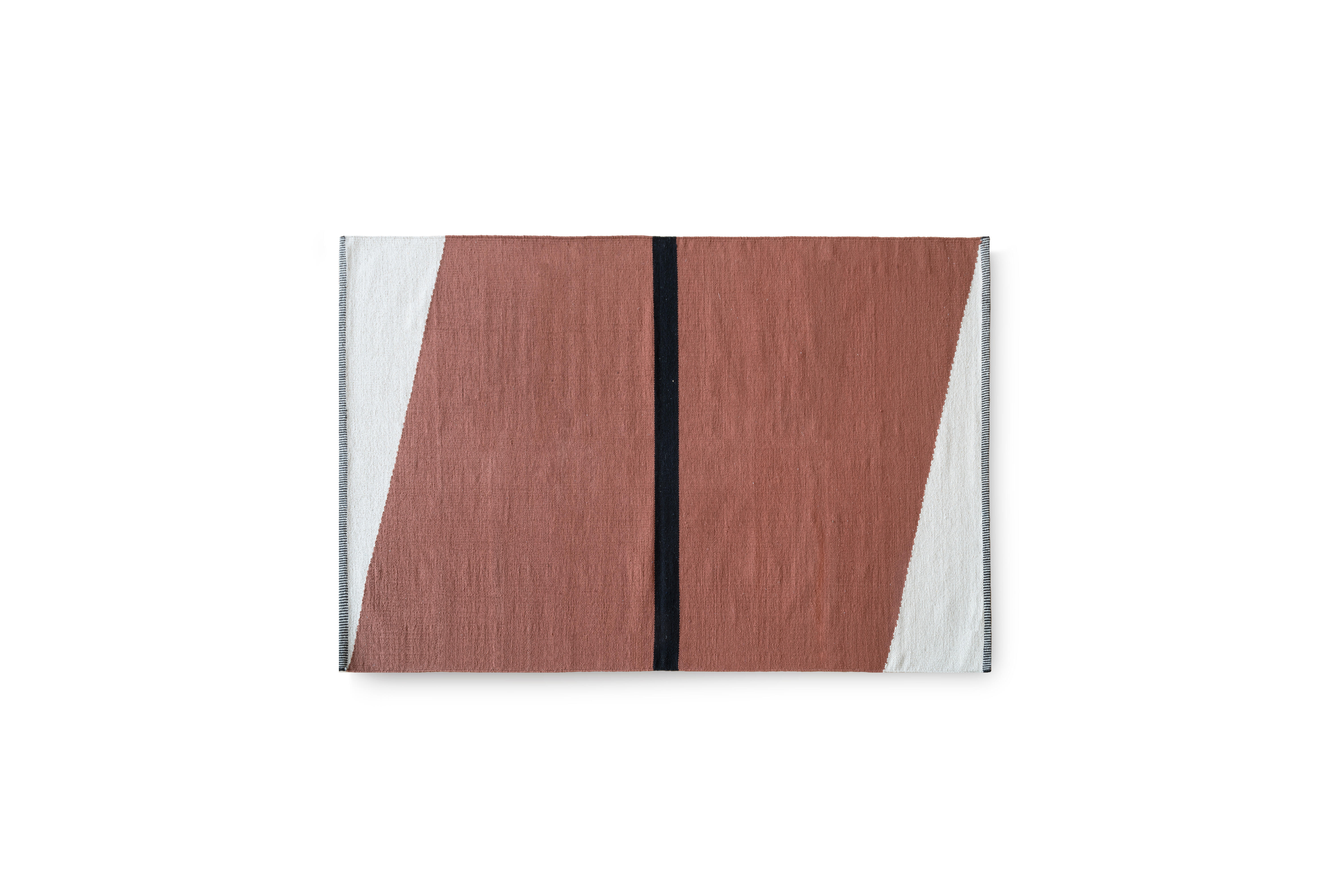 Alfombra algodón riccardo blanco y terracota 120x170cm