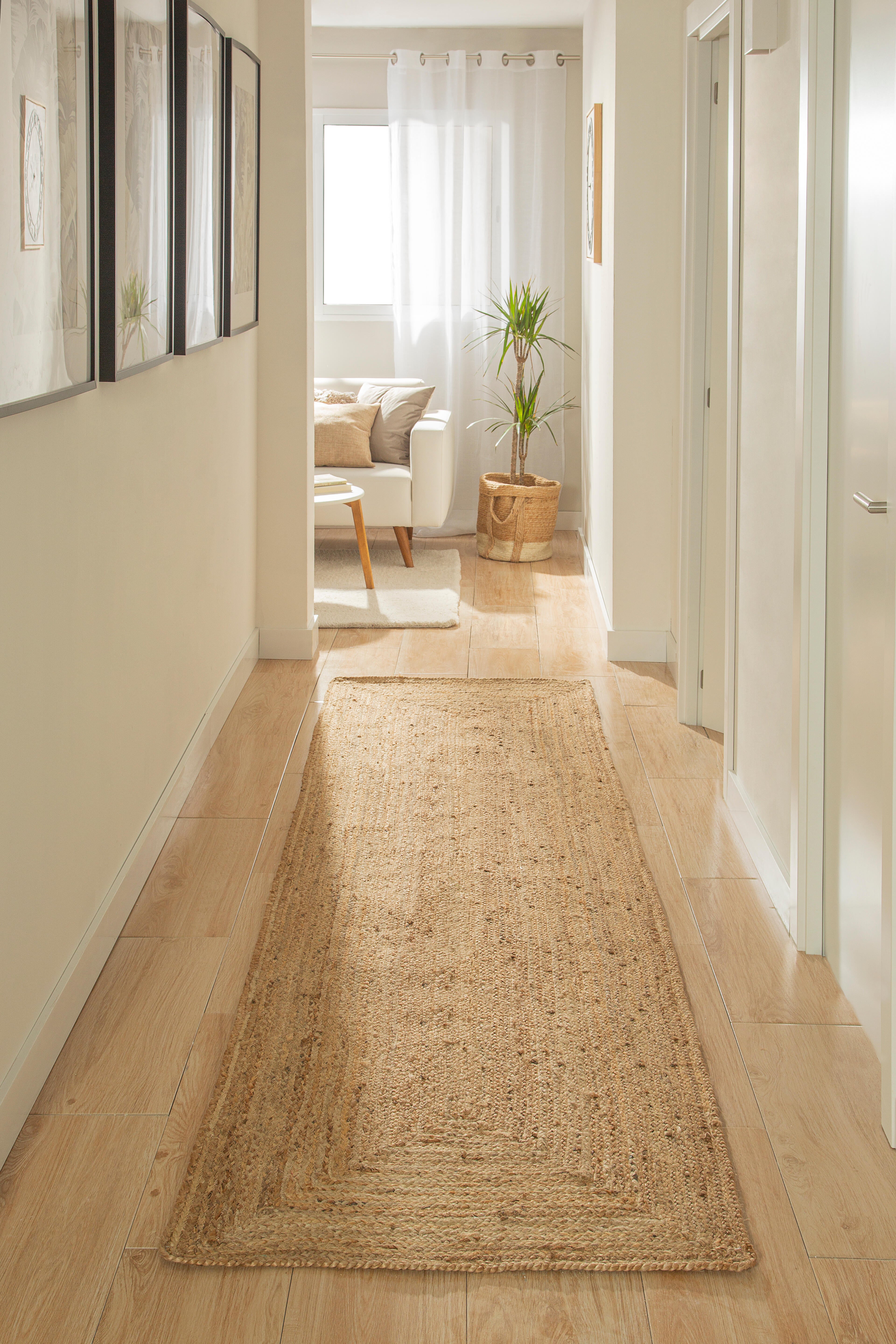 Alfombra pasillera  yute   Alhambra Liso  natural  80x300cm - 8