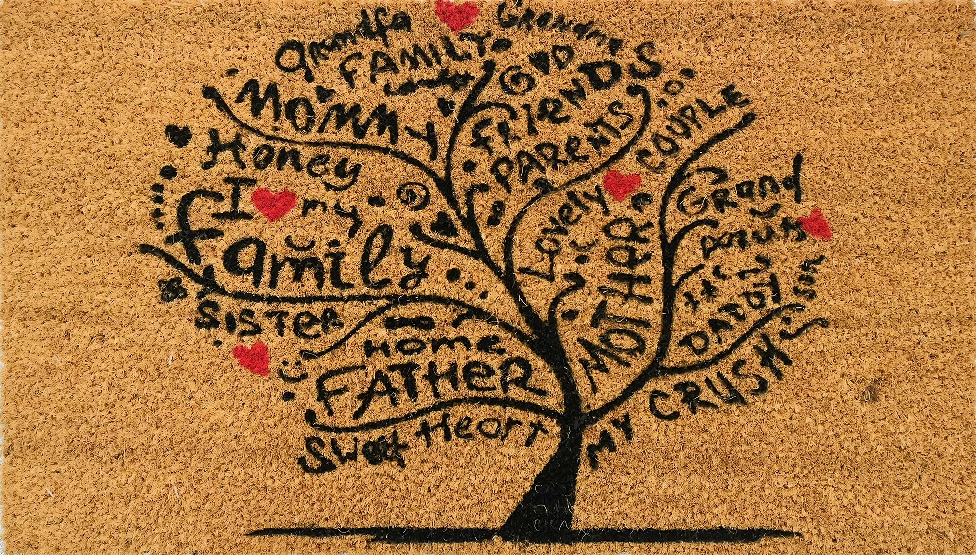 Tapete de entrada COCO 40X70CM ÁRVORE DE FAMÍLIA - 2