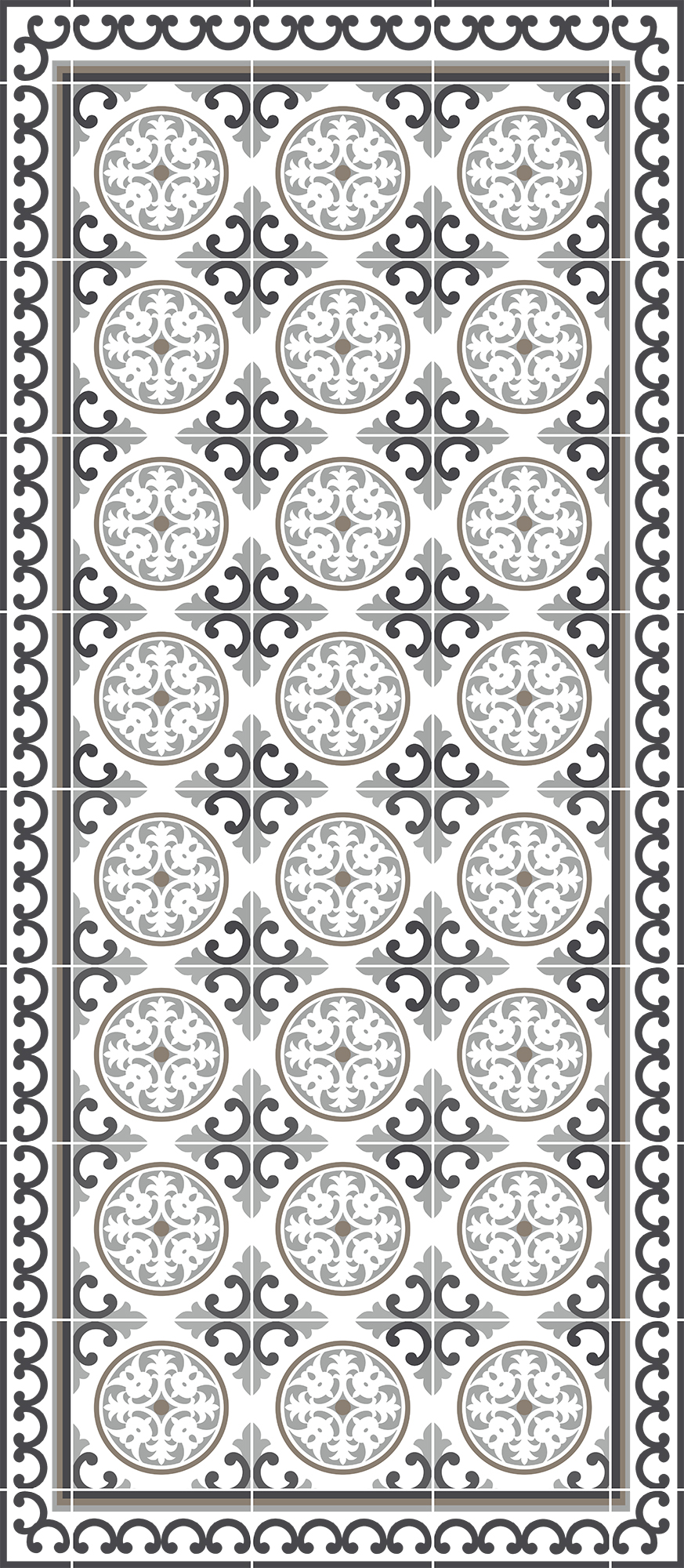 Alfombra exterior/interior pvc tejido plano base antideslizante siro gris 48x110cm