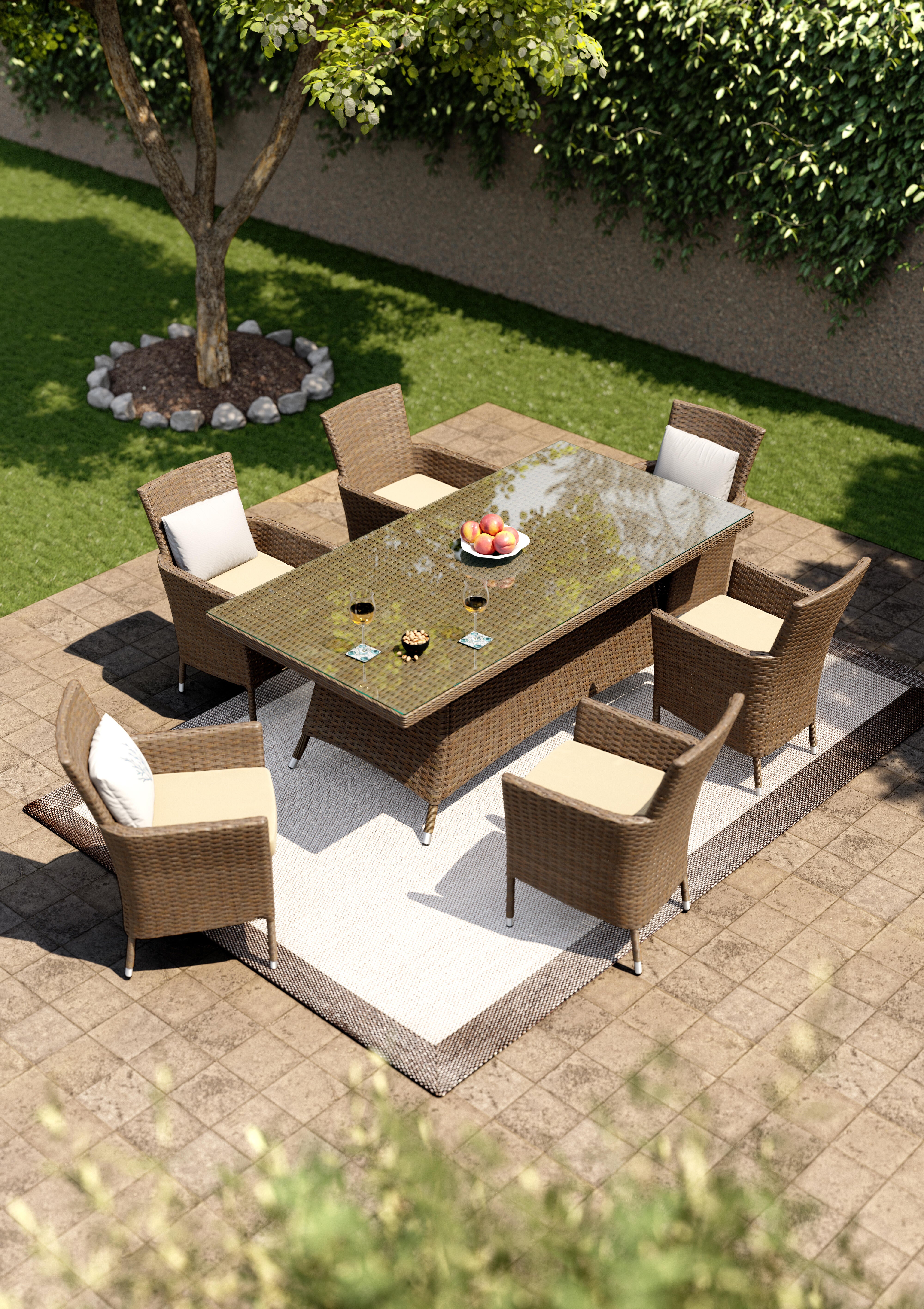 Conjunto de muebles de jardín palermo para 6 comensales