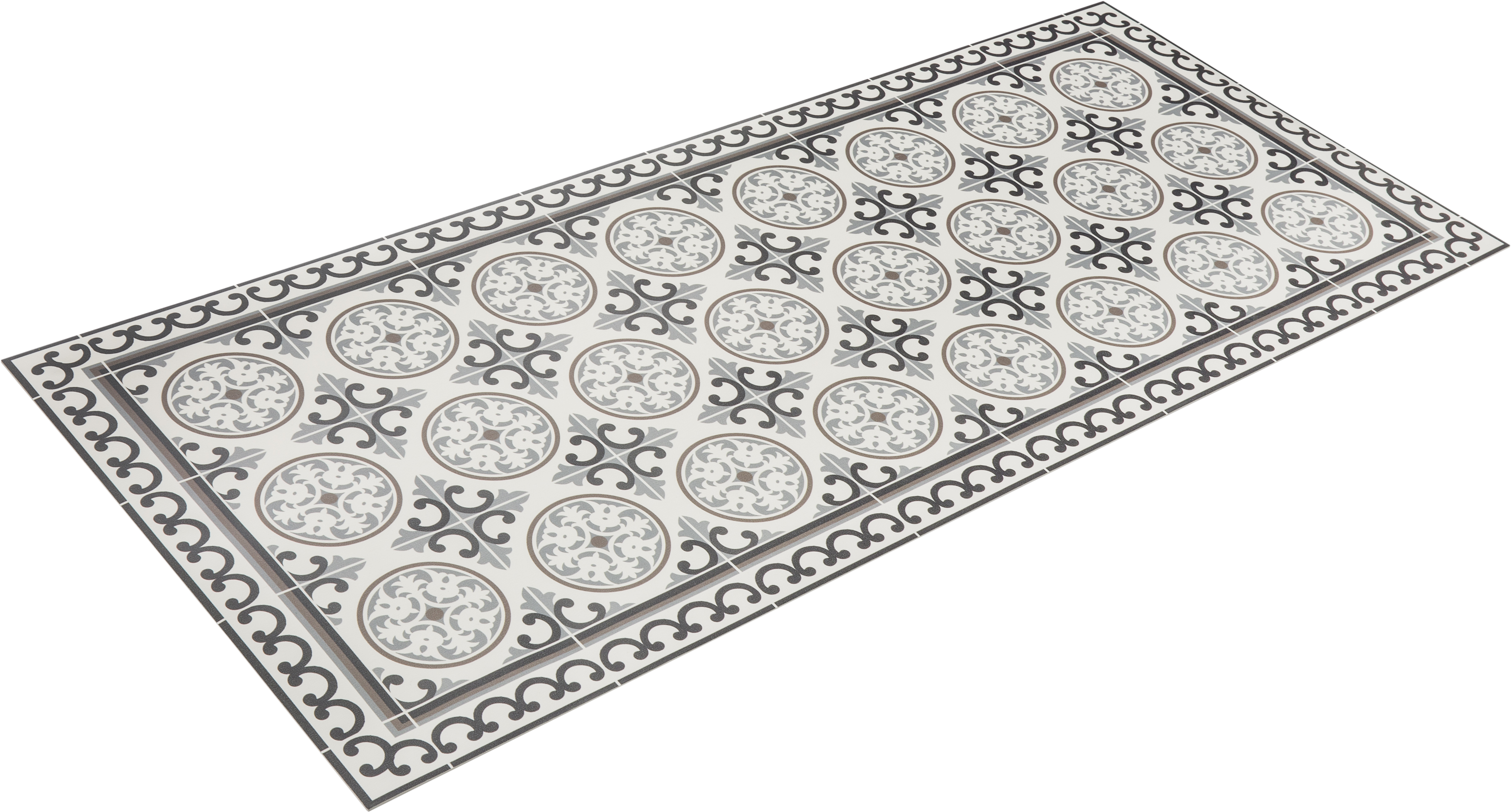 Alfombra pie de cama exterior/interior pvc Siro 48x75cm tejido plano base antideslizante gris - 12
