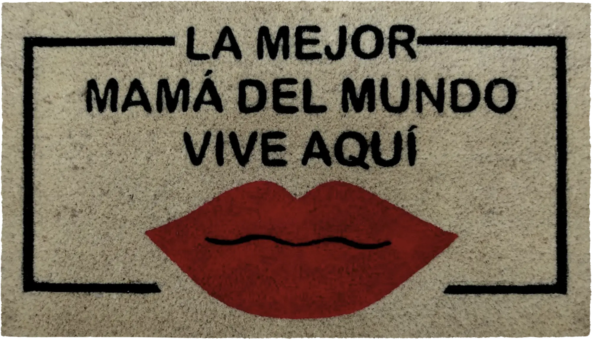 Felpudo coco mamá rojo, negro, beige 70 x40 cm